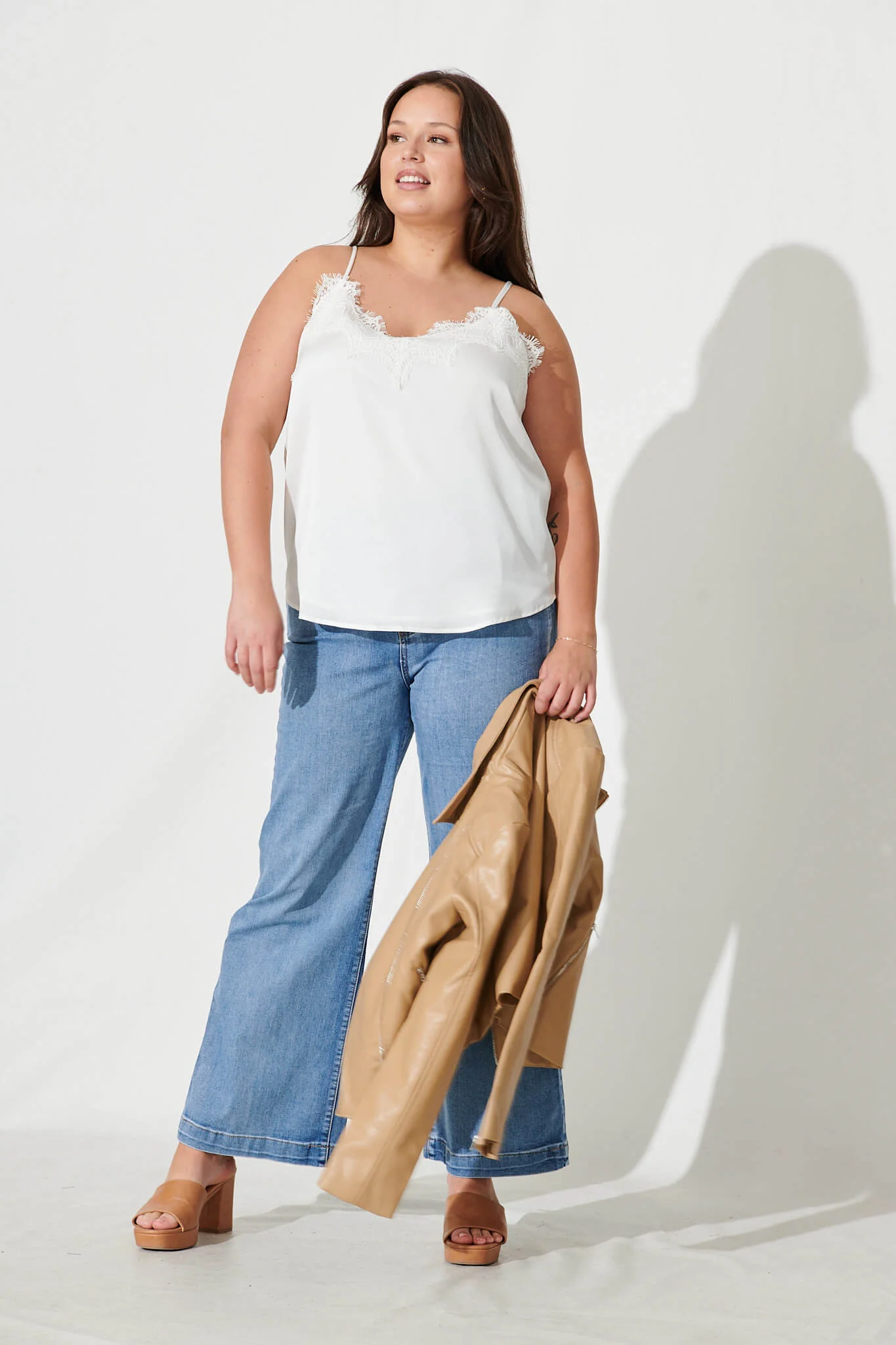 Manthis Cami Top In Cream Satin - Image 10