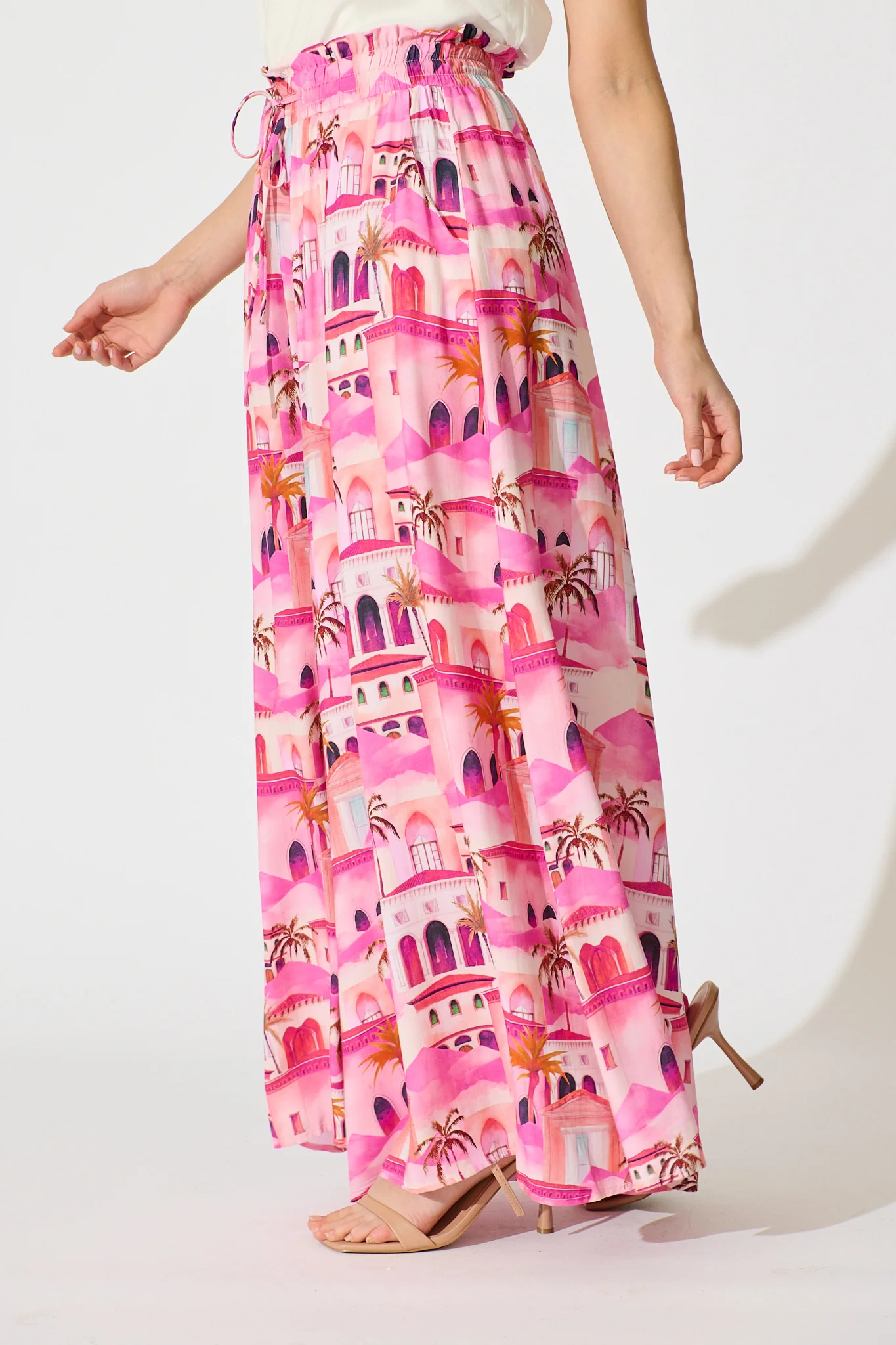 Mariah Pant in Pink Resort Print - Image 2