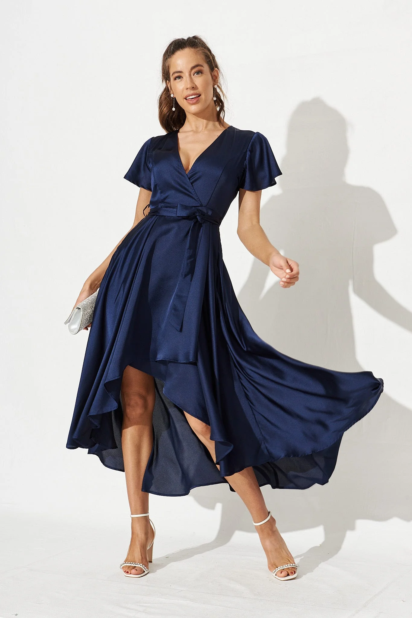 Marilou Maxi Dress In Navy Satin