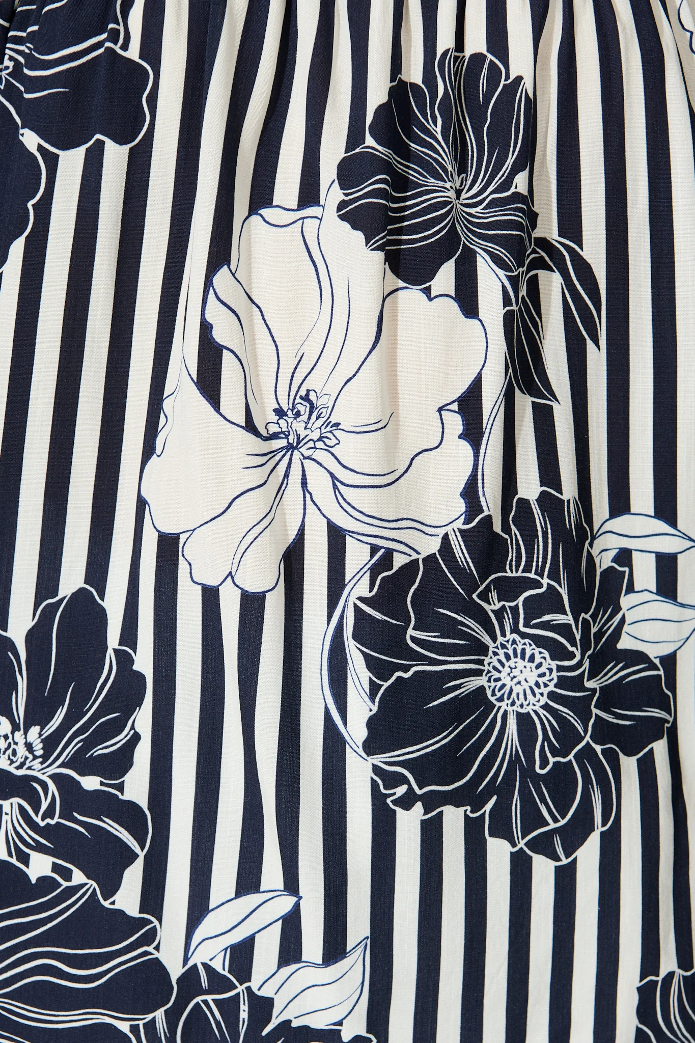 Marina Off Shoulder Top in Navy Stripe Floral - Image 9