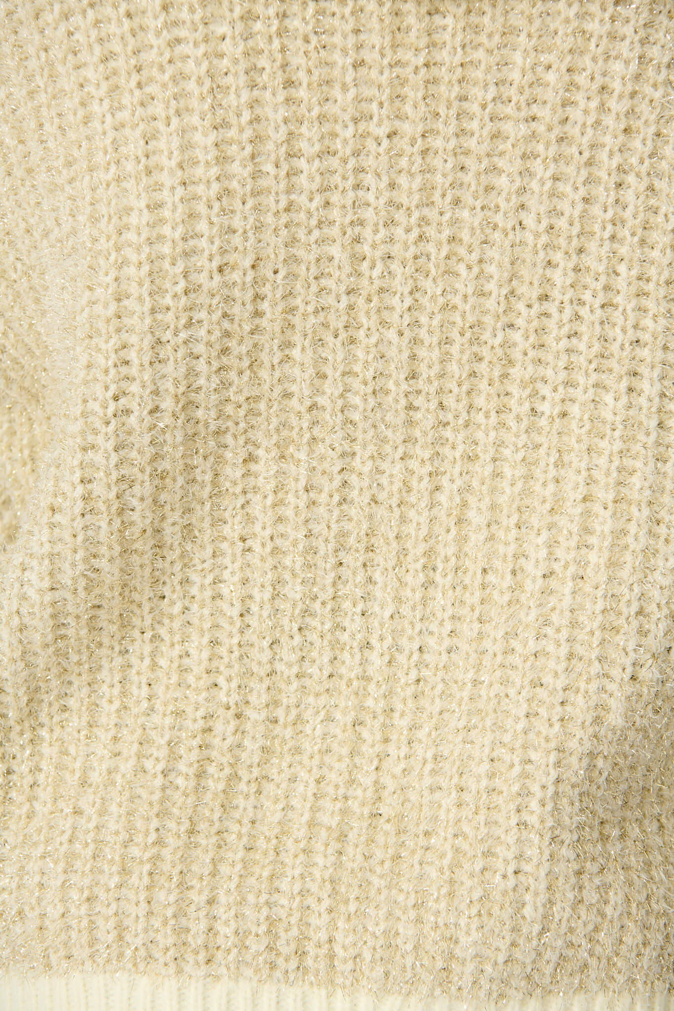 Masami Knit Cardigan In Beige Lurex with Contrast Trim - Image 6