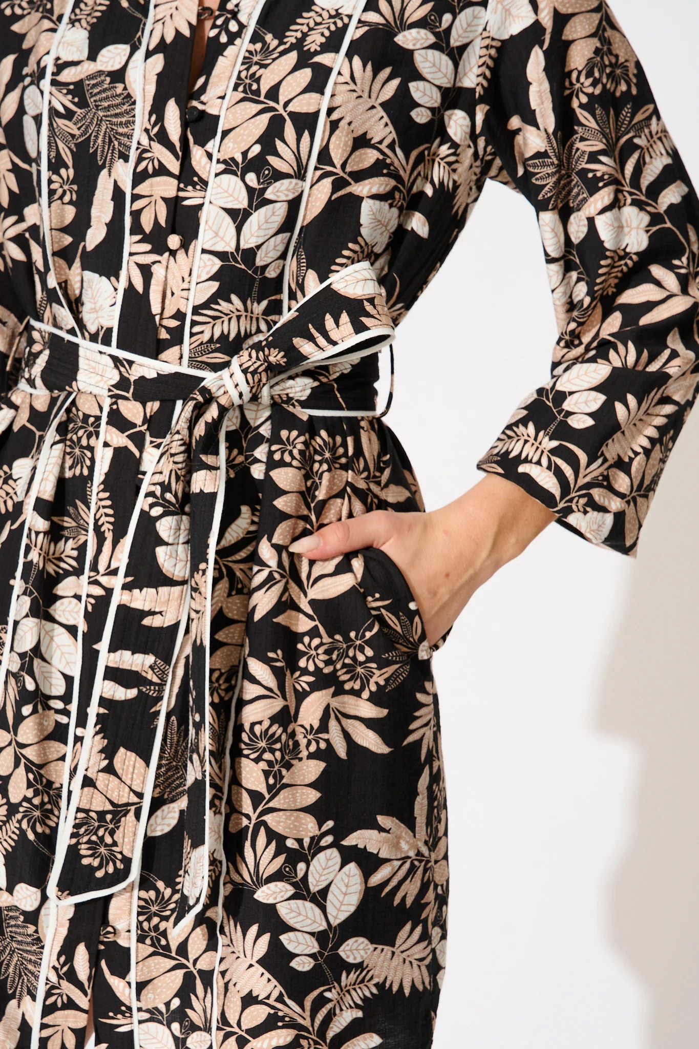 Melrose Shirt Dress in Black Multi - Image 5