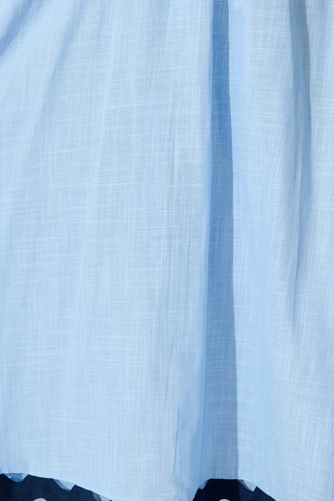 Miami Midi Dress In Pale Blue With Navy Ric Rac Cotton - Image 6