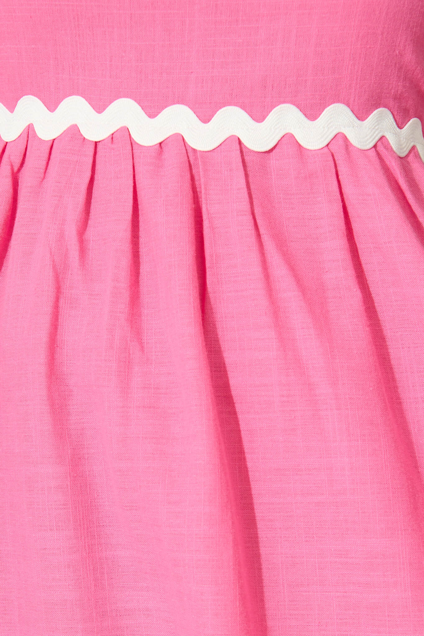 Miami Midi Dress In Pink With White Ric Rac Cotton - Image 6