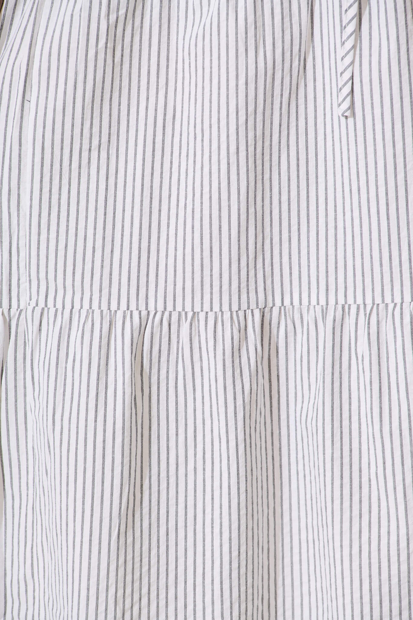 Micah Midi Dress in Black and White Stripe Cotton Blend - Image 6