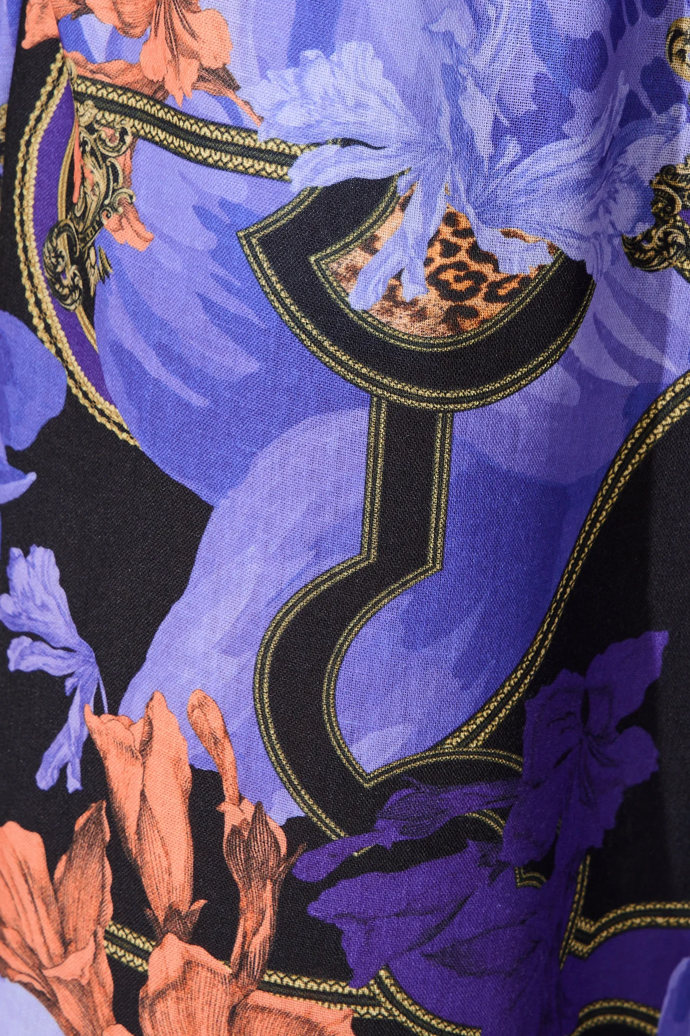 Midnight Dahlia Pant in Blue with Multi Linen Blend - Image 6