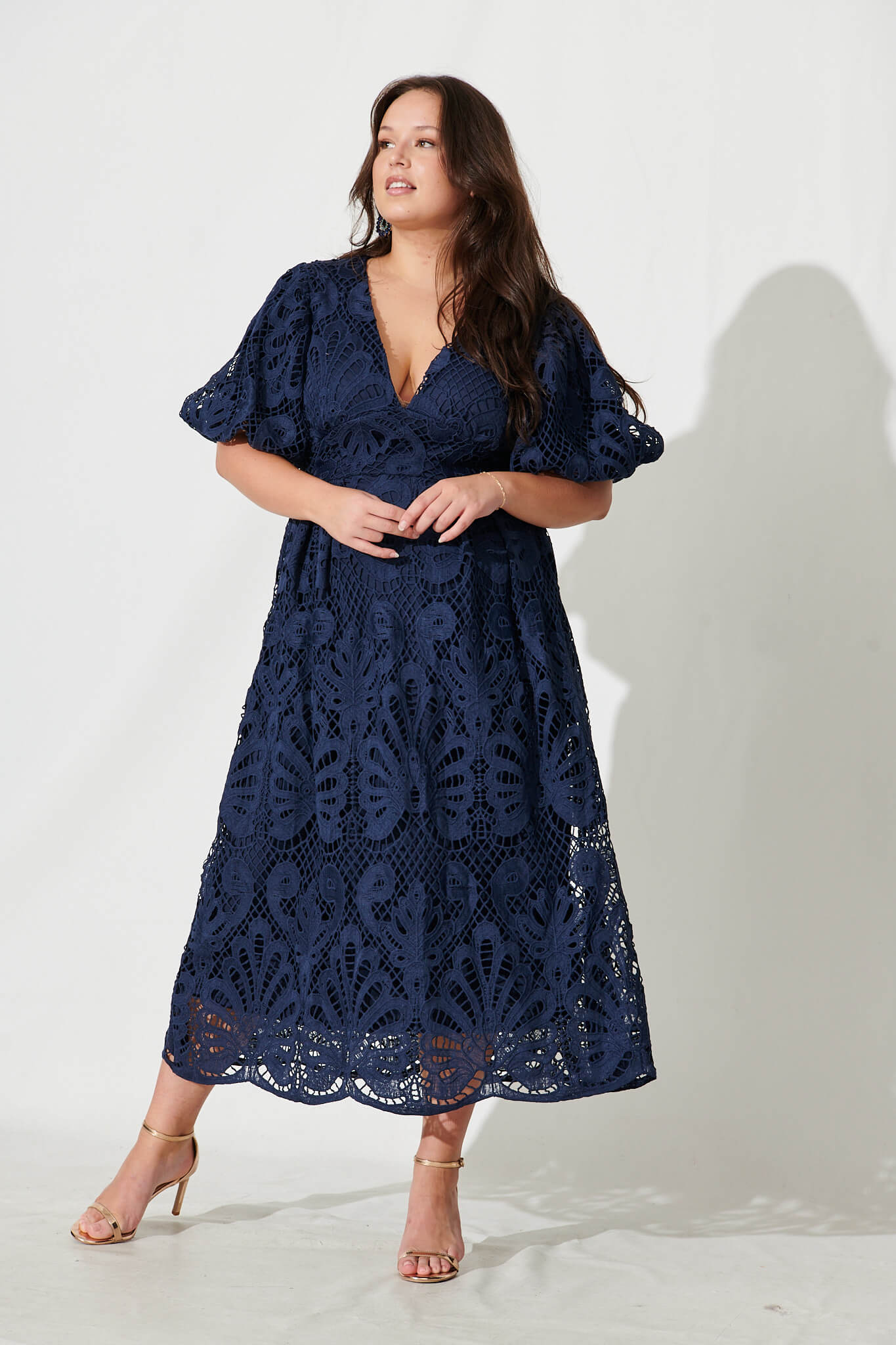 Millie Lace Maxi Dress In Navy - Image 7