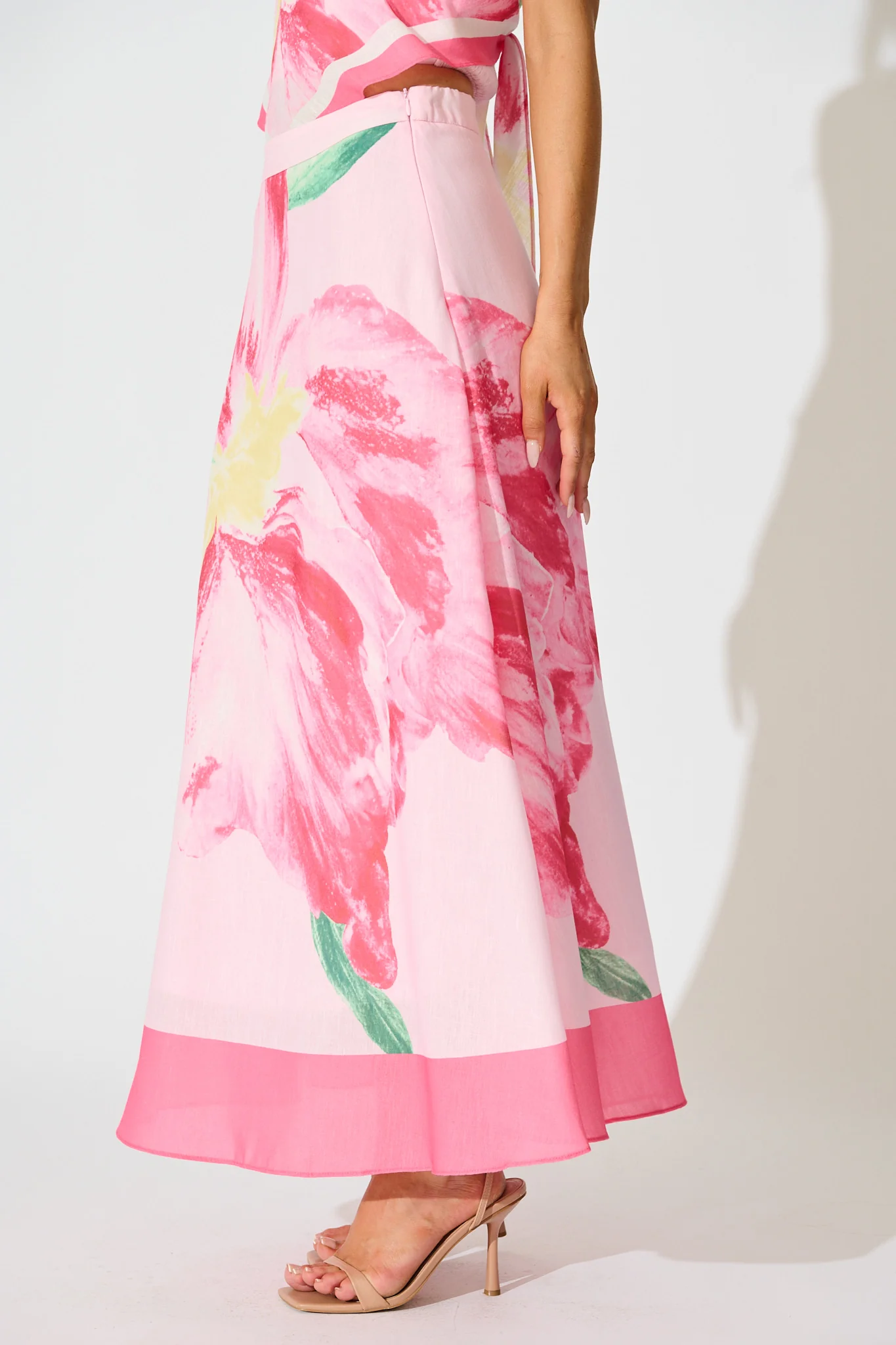 Mireya Maxi Skirt in Pink Floral - Image 6