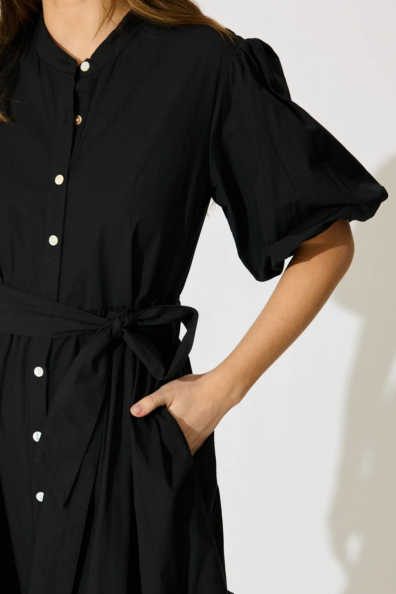 Miya Midi Dress in Black Cotton - Image 5