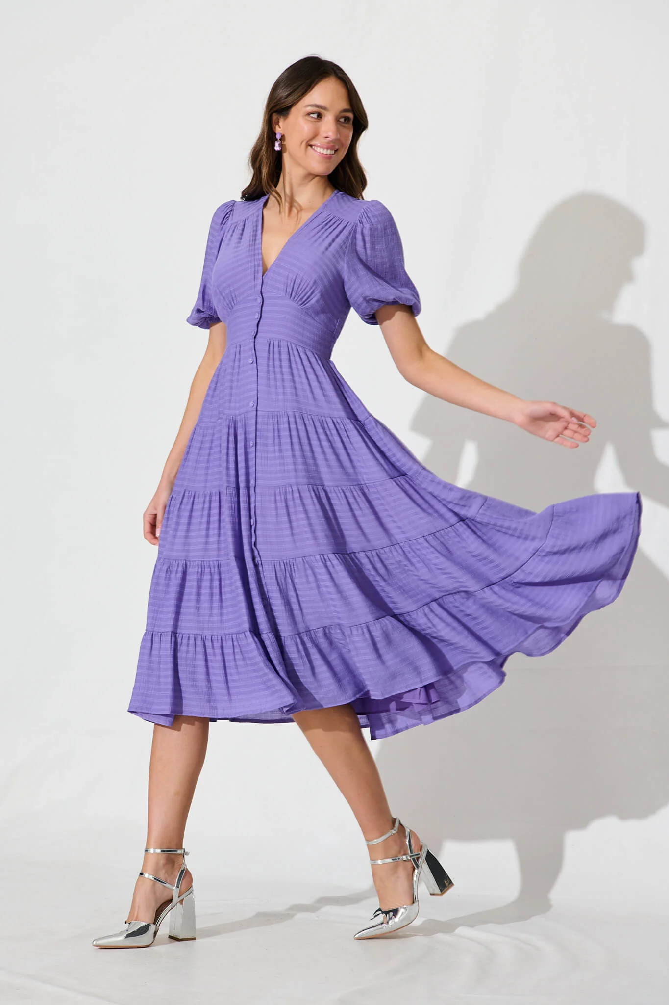 Modica Midi Dress In Purple - Image 3
