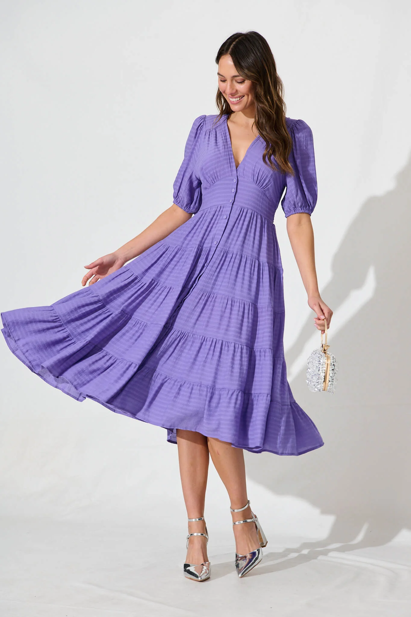 Modica Midi Dress In Purple - Image 5