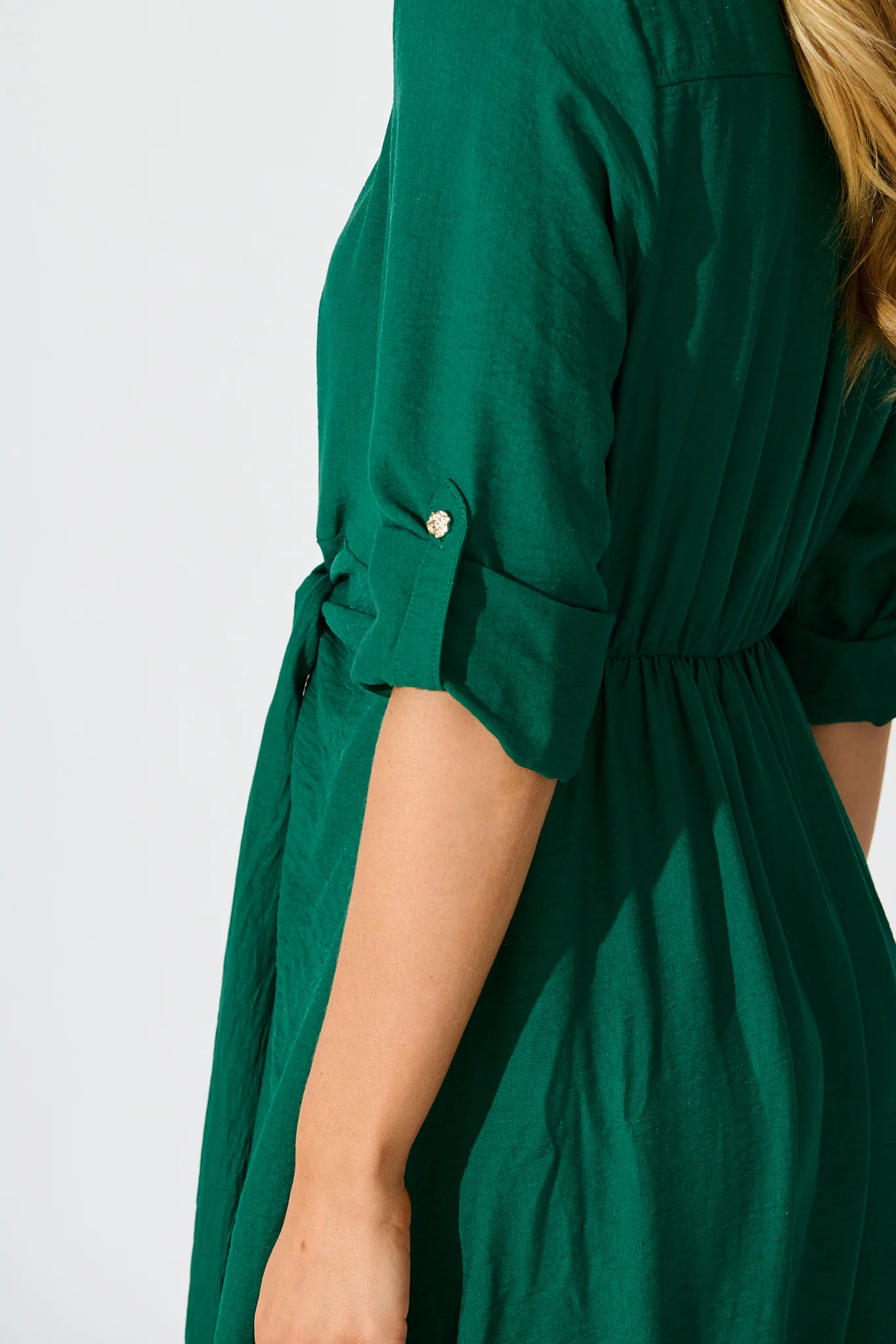 Monday Muse Midi Shirt Dress in Green - Image 5