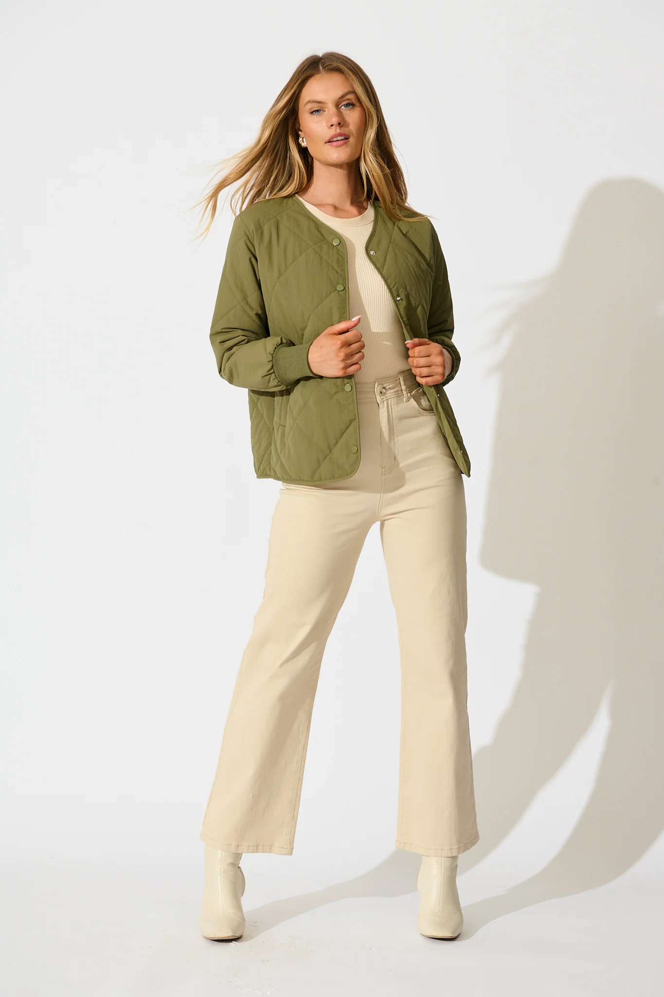 Most Wanted Quilted Jacket in Khaki - Image 4