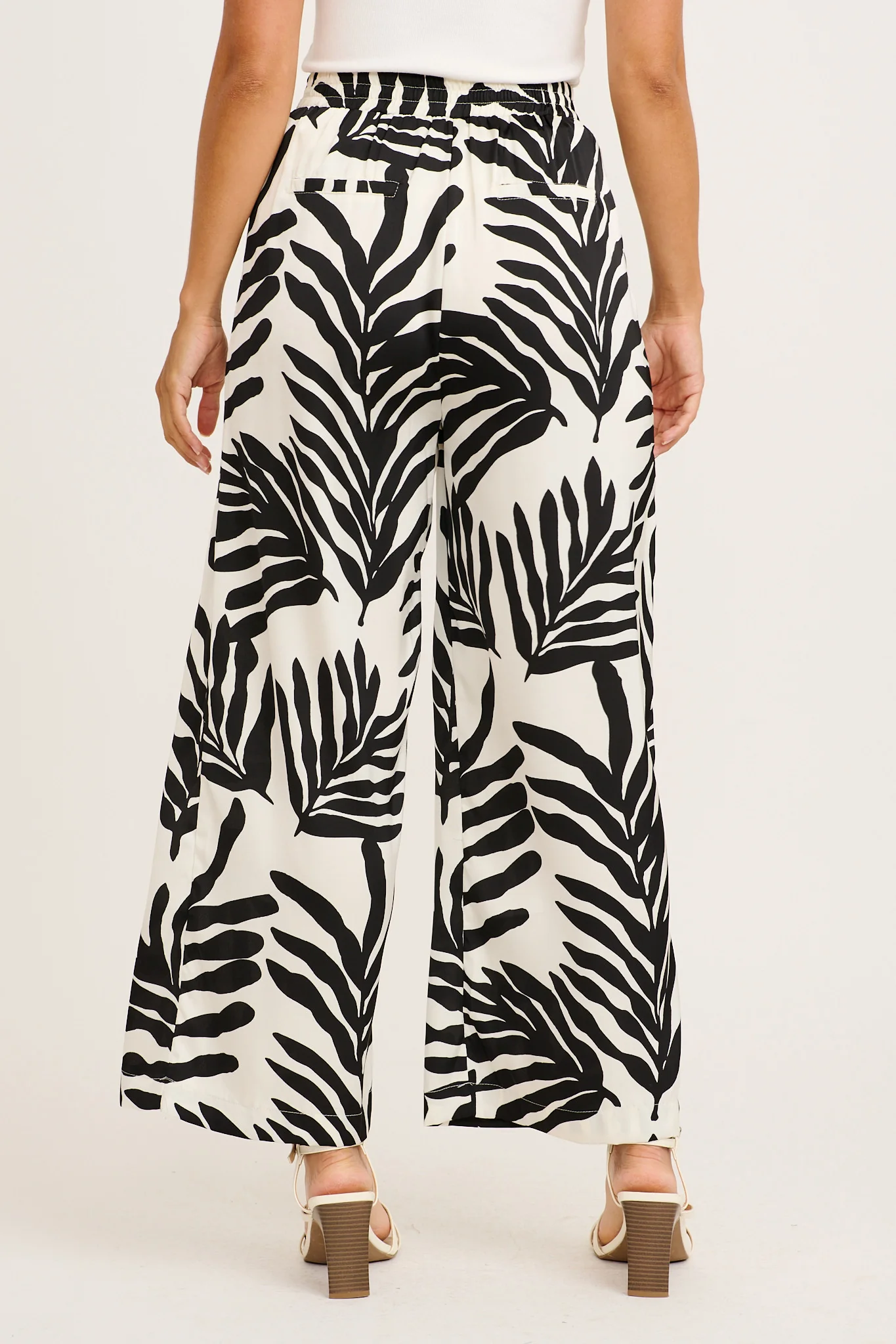 Muse Pant in Black and White Satin - Image 3