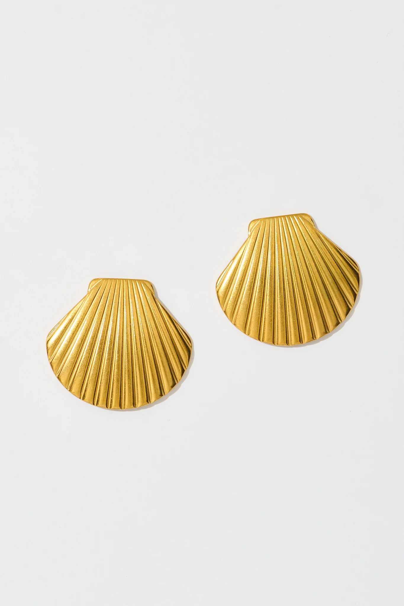 Mykonos Shell Stud Earrings in 18K Gold Plated
