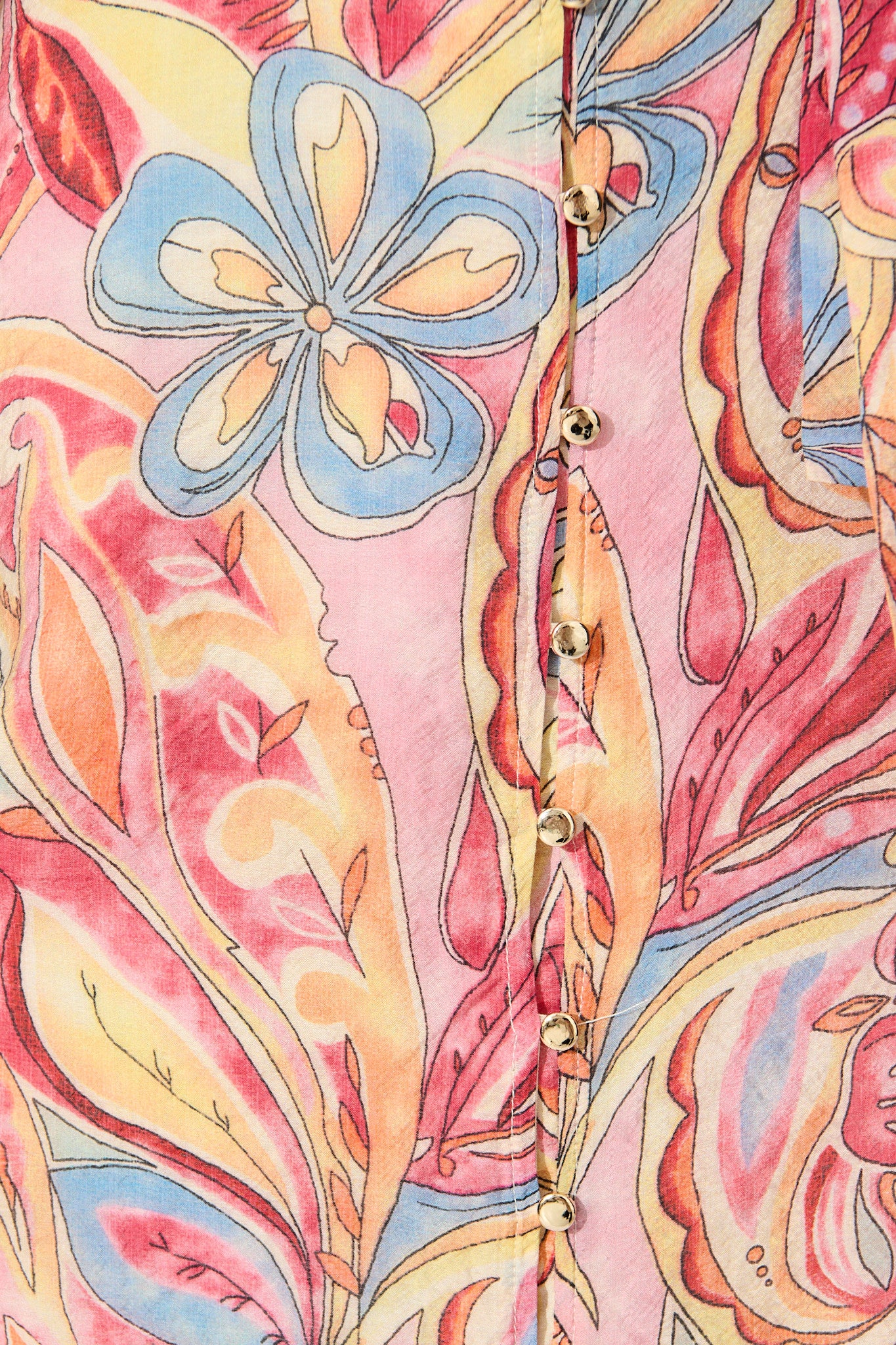 Mystic Mirage Midi Shirt Dress in Multi Pink Print - Image 6