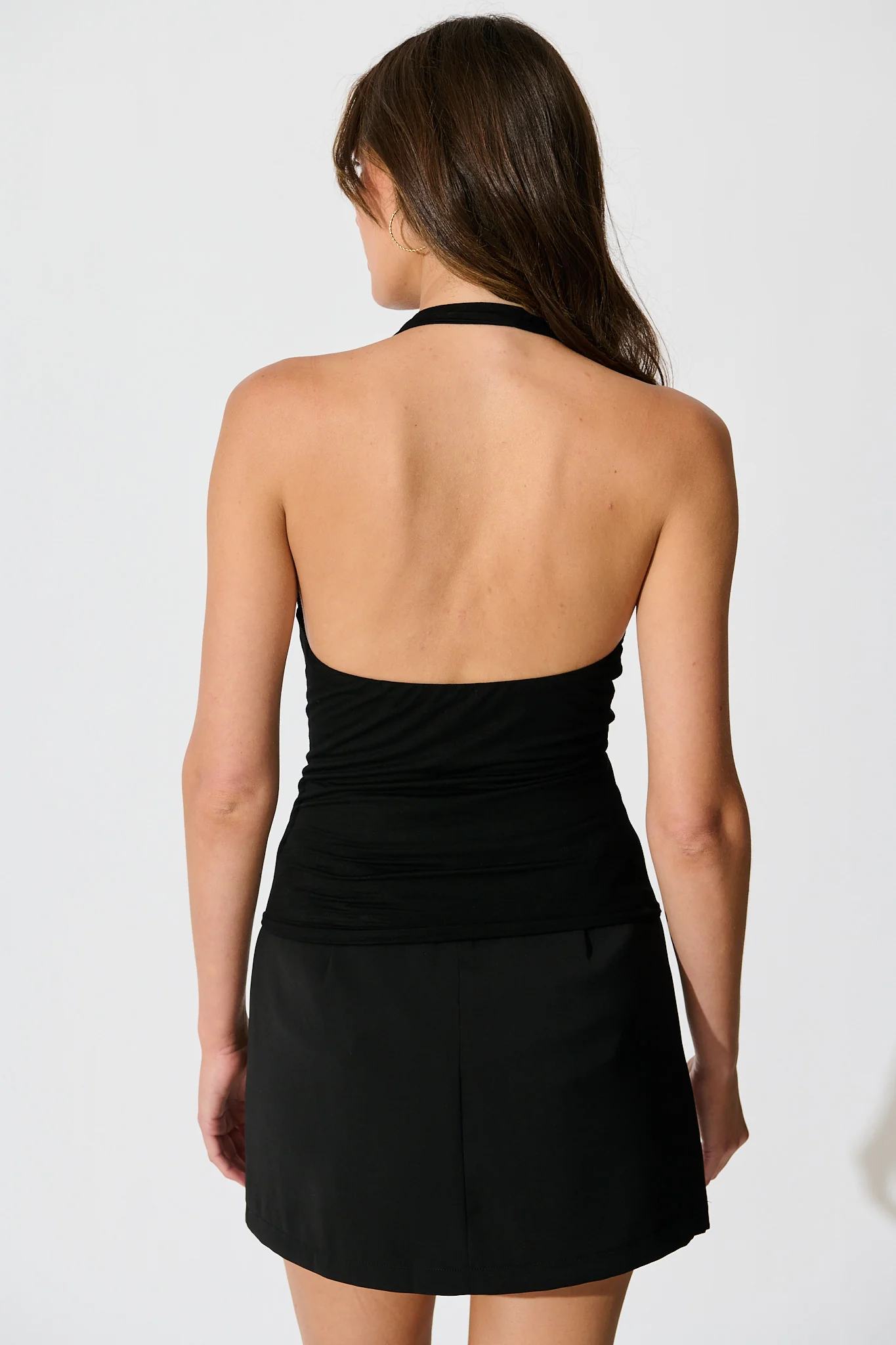 Nadalia Halter Neck Top in Black - Image 3