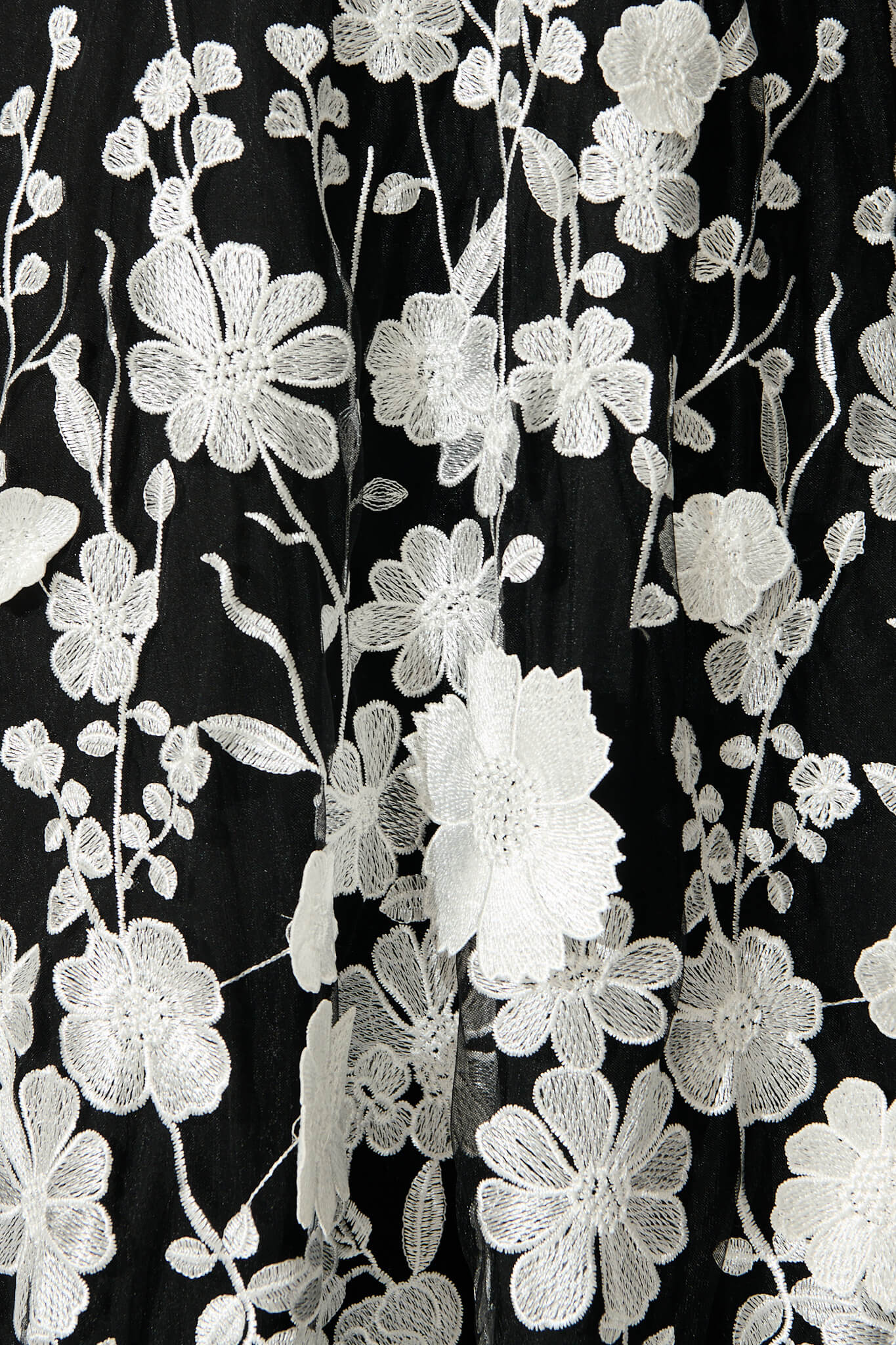 Nashira Maxi Dress in Black and White Embroidered Tulle - Image 6