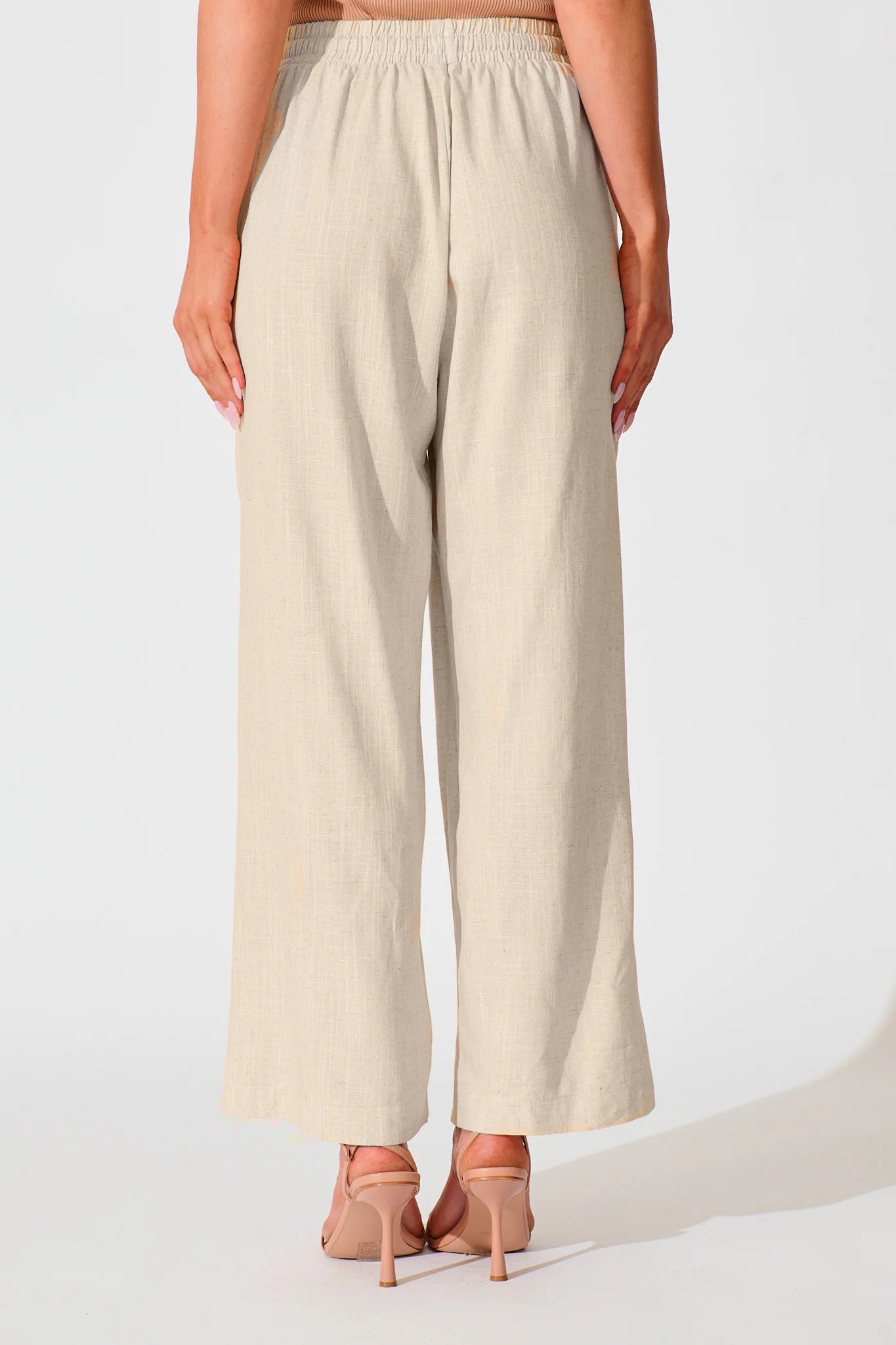 Natural Form Pant in Oatmeal Cotton Linen - Image 3