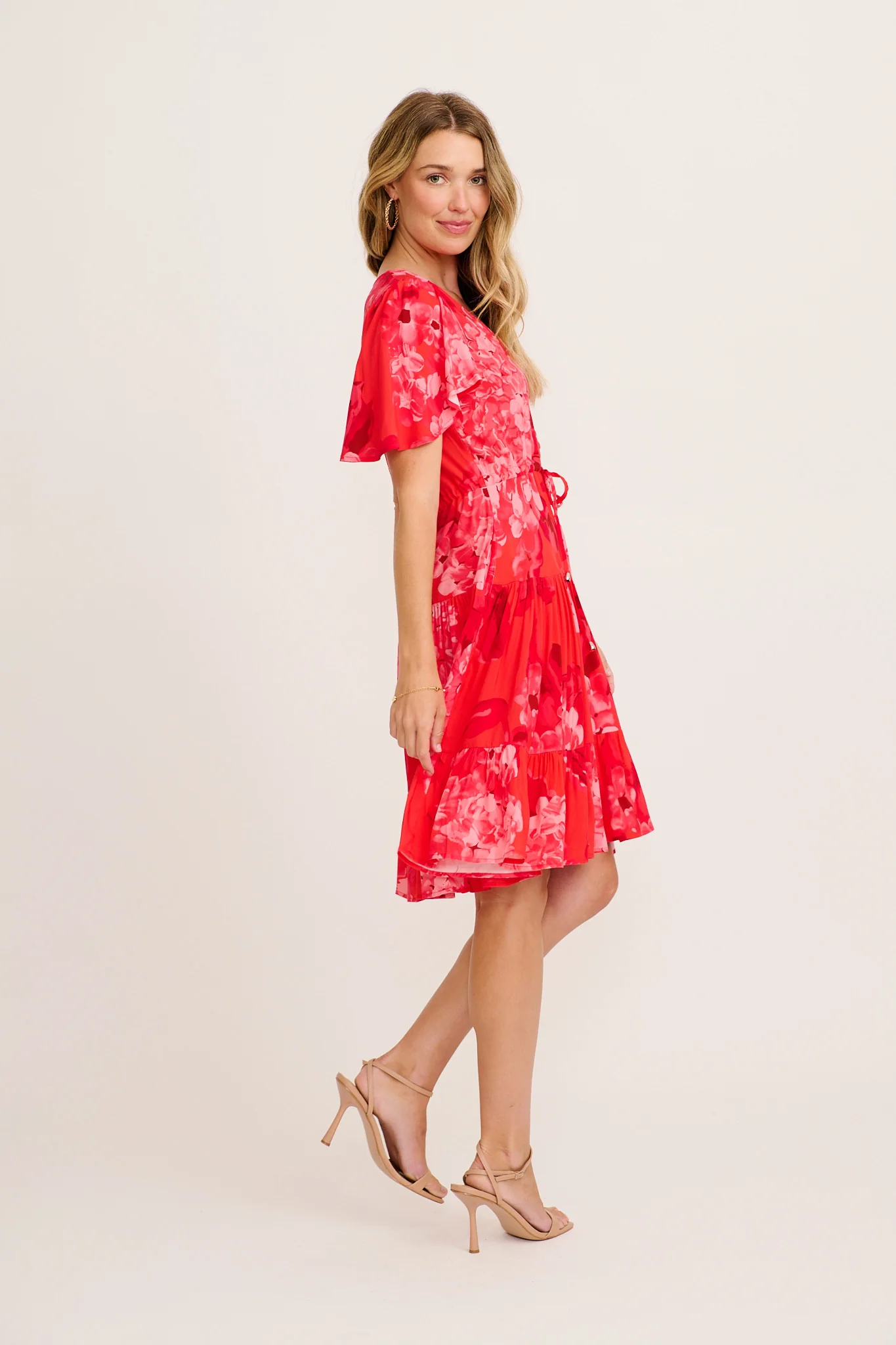 Navianna Dress in Red Floral - Image 3