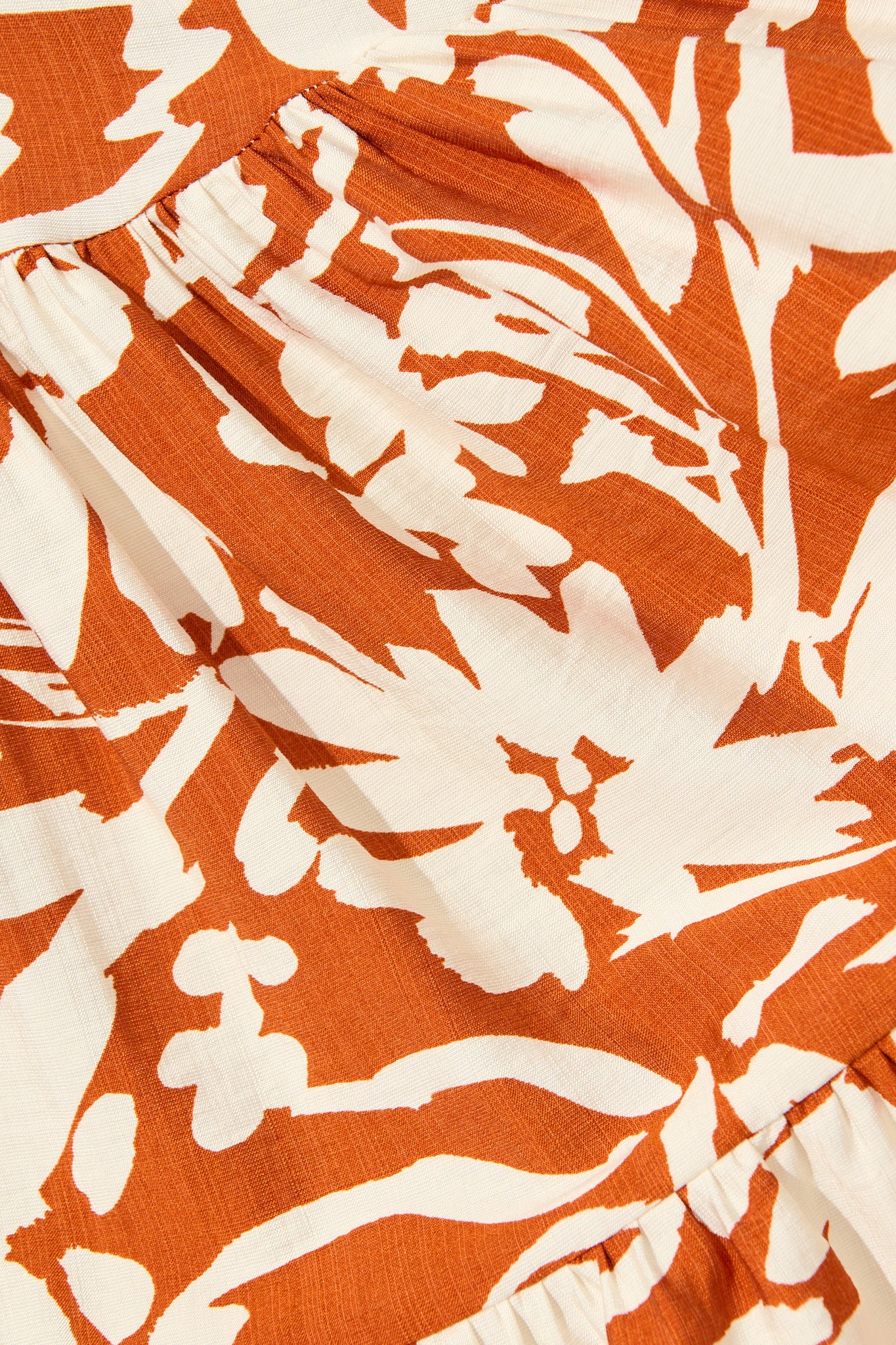 Navianna Dress in White with Brown Floral - Image 6