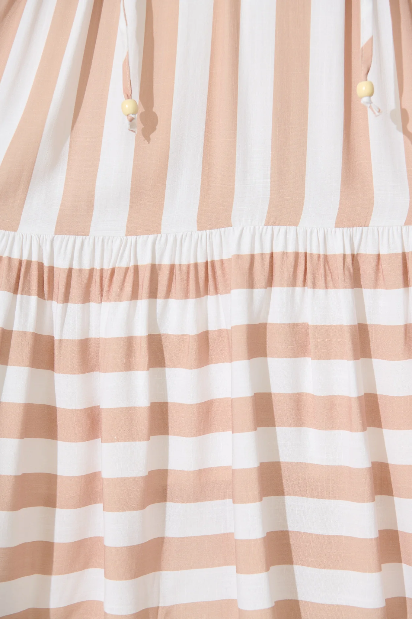 Northcote Smock Dress in in Brown with White Stripe - Image 6