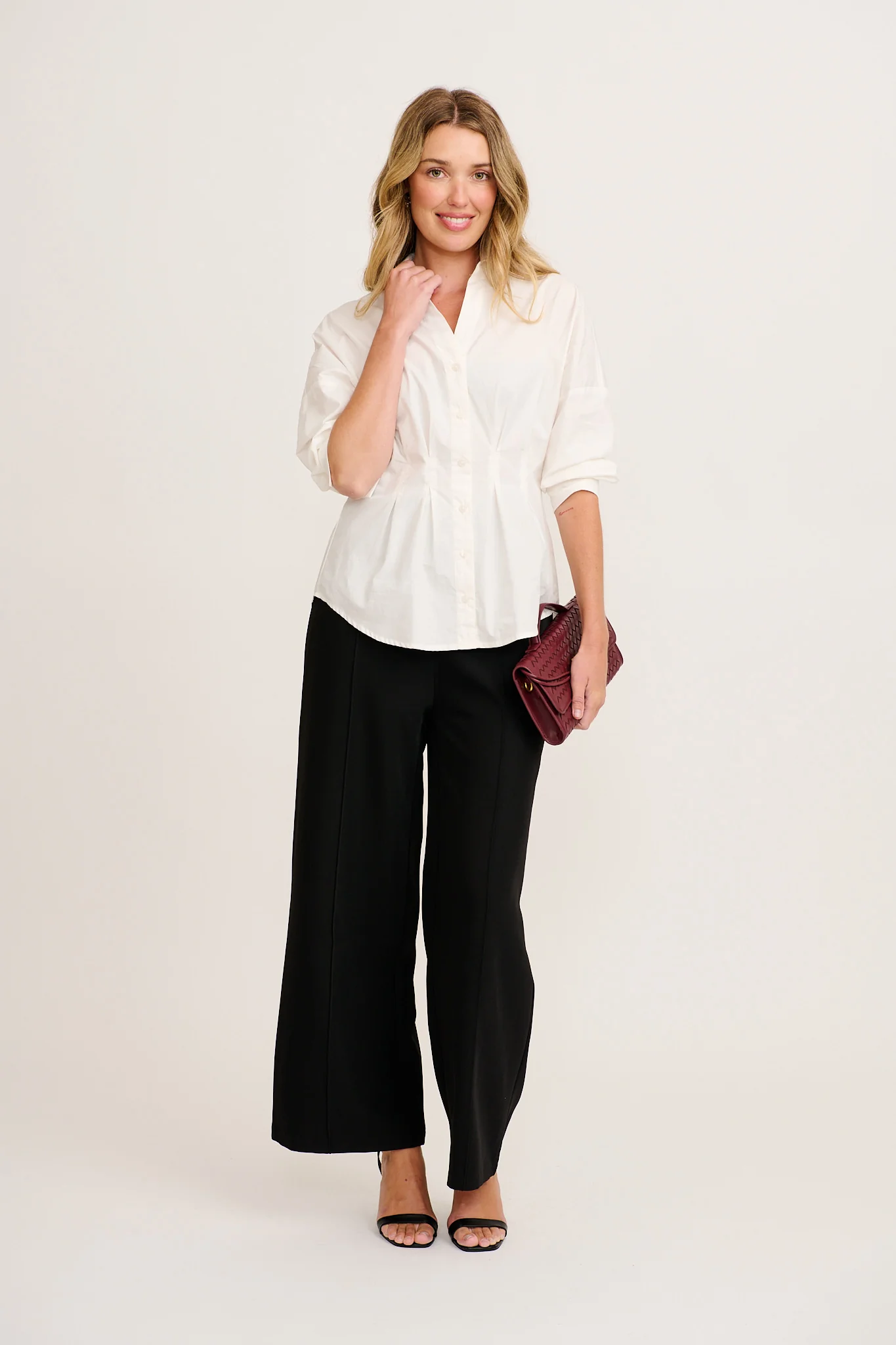 Olana Shirt in White Cotton - Image 4