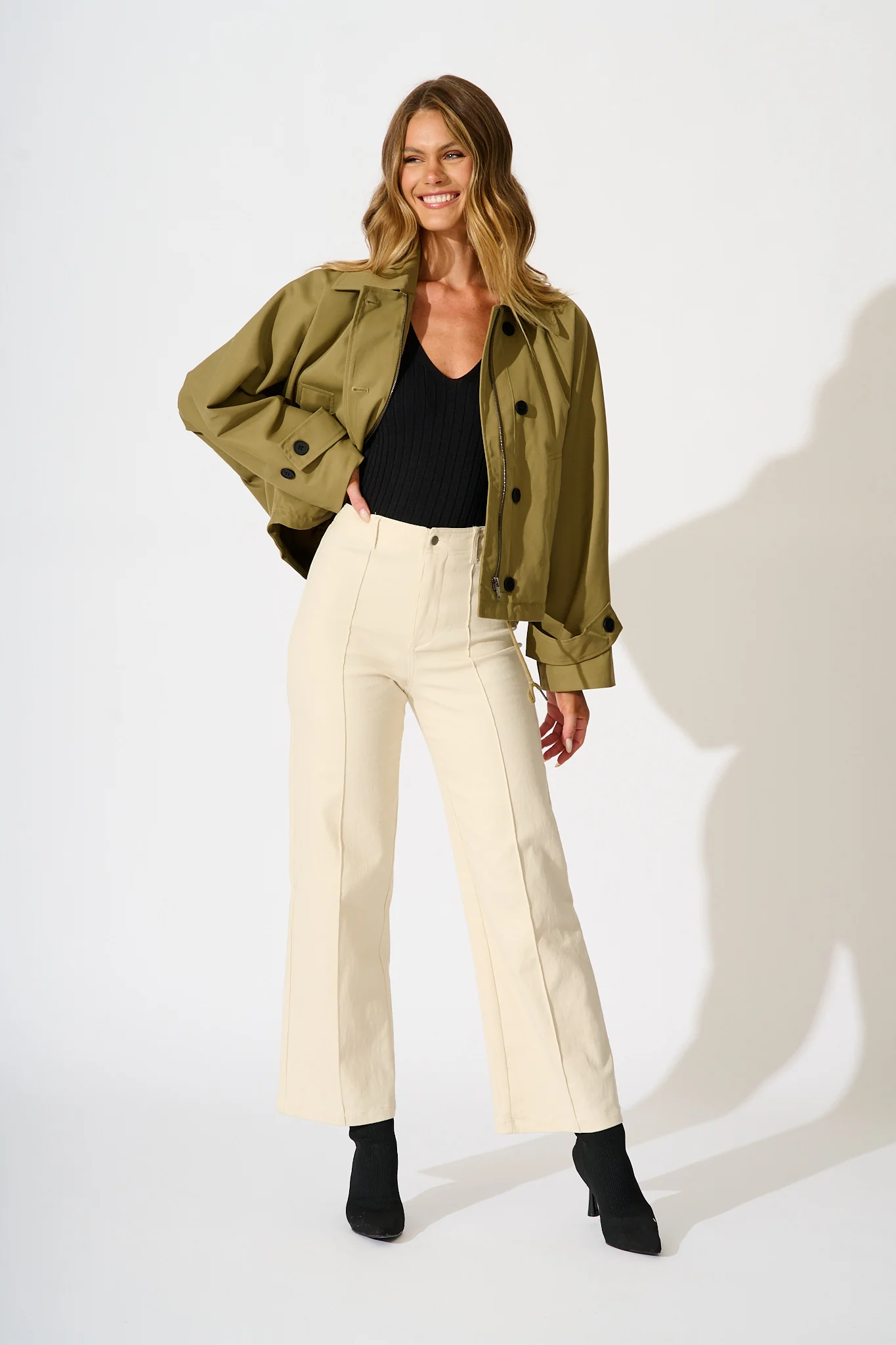 Olympia Jacket in Khaki - Image 5
