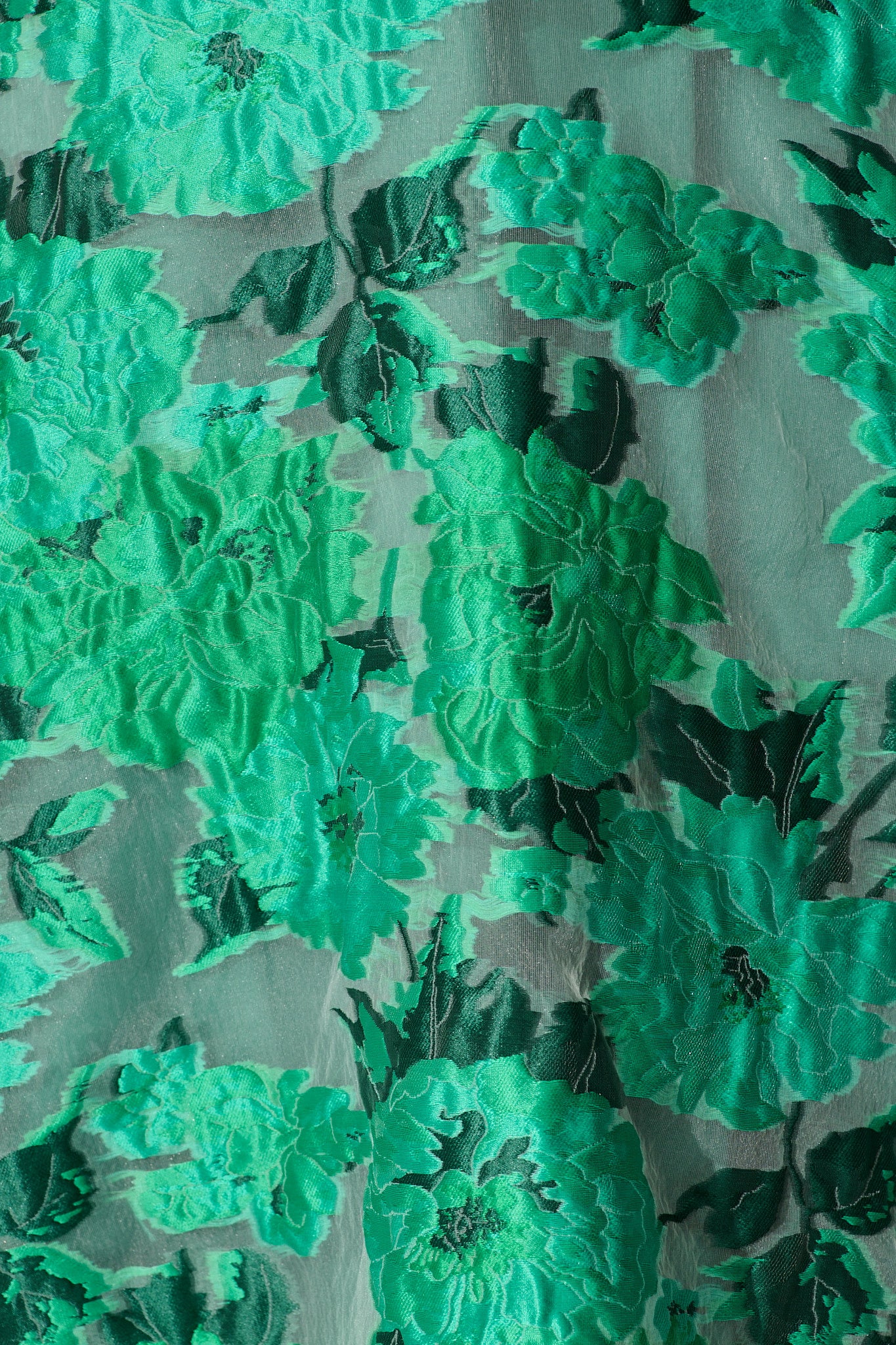 Opulence Midi Dress In Jade Green Organza Jacquard - Image 10