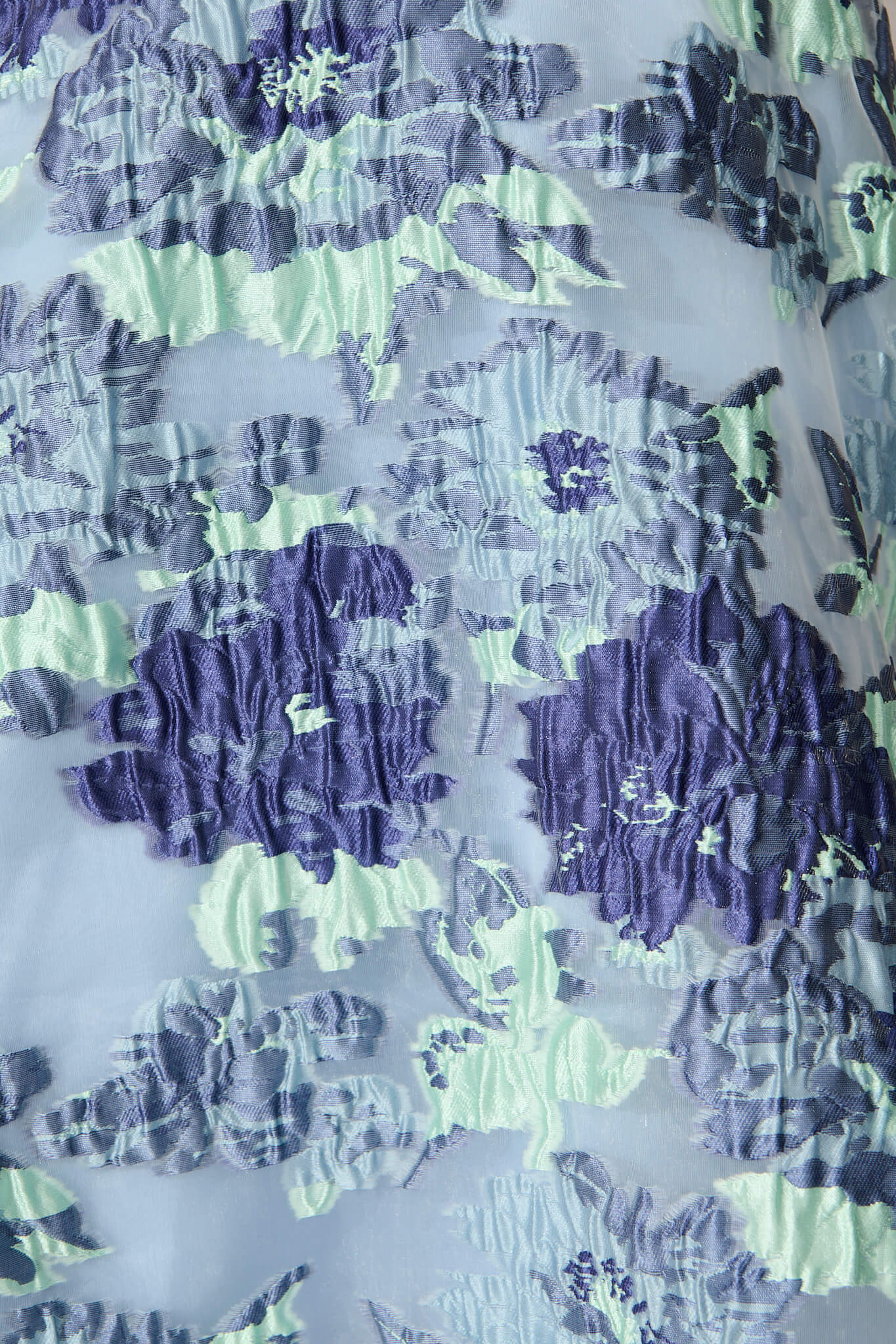 Opulent Dress in Blue Floral Organza Jacquard - Image 6