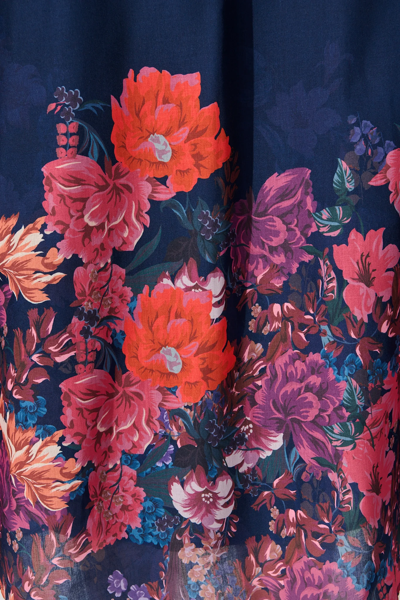 Orchid Trace Midi Dress in Navy Floral Cotton Blend - Image 6