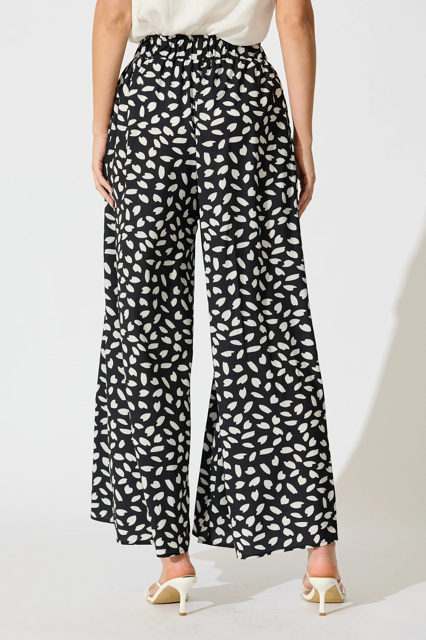 Page Pants in Black and White Leaf - Image 3