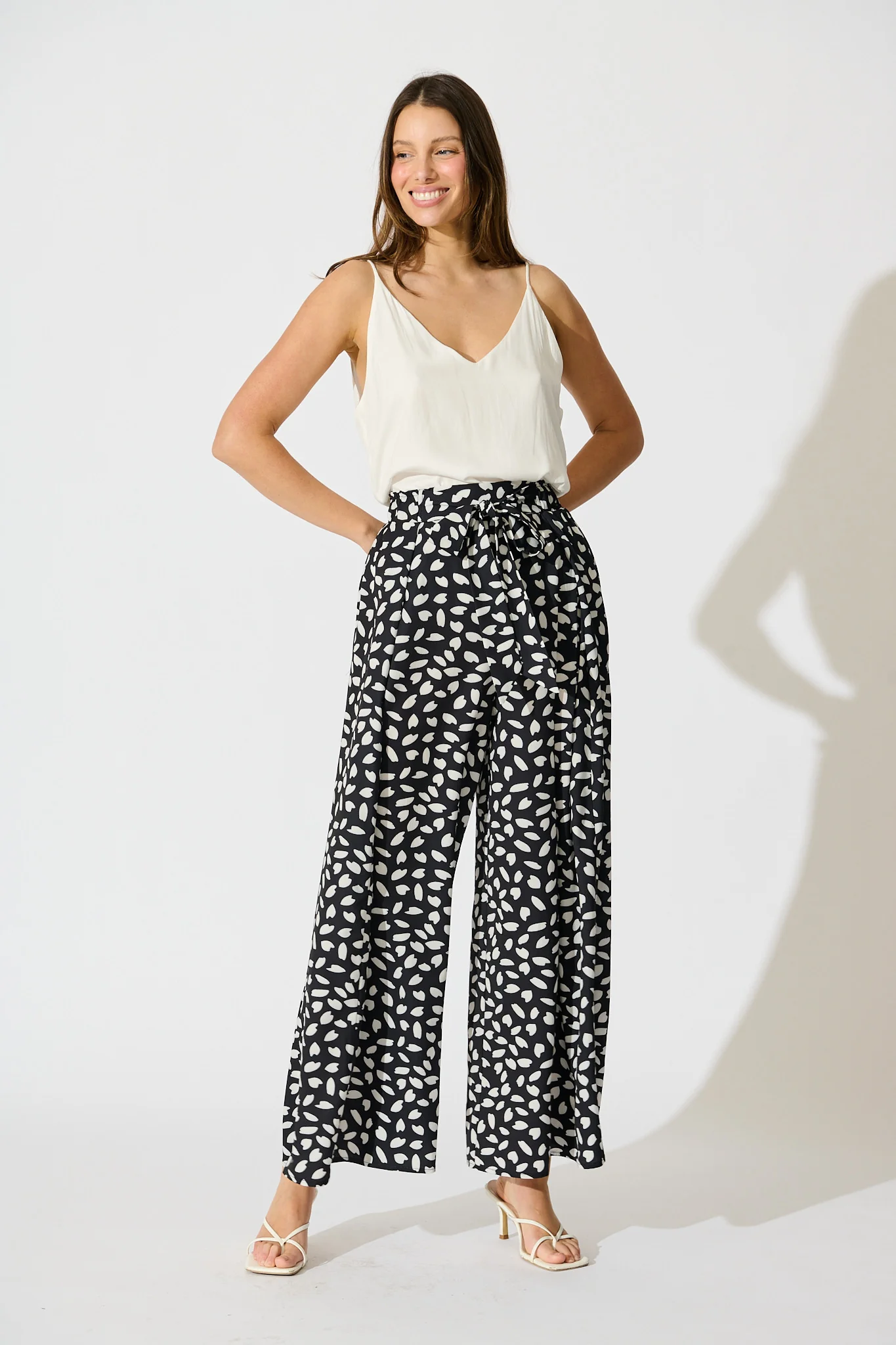 Page Pants in Black and White Leaf - Image 4