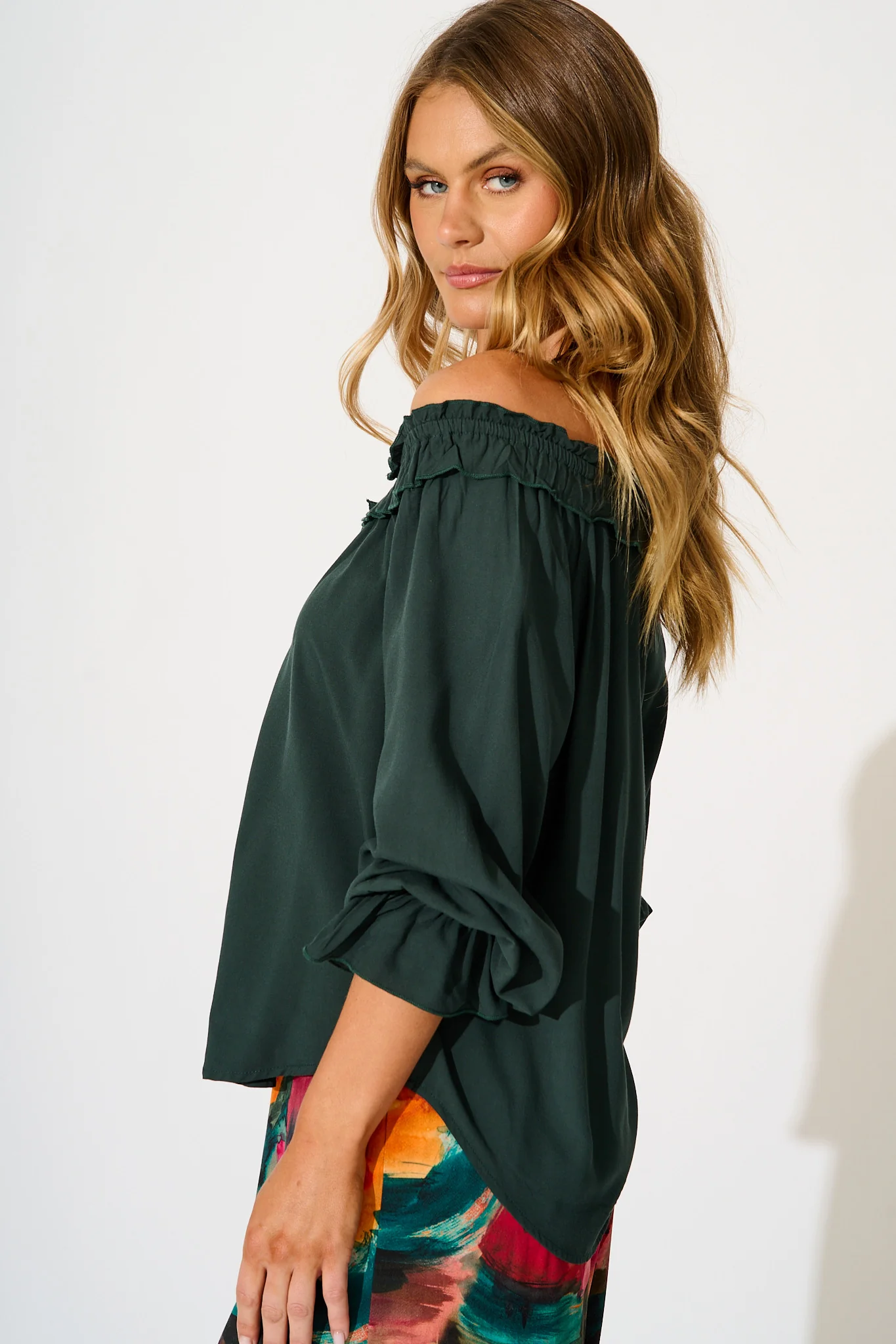 Painted Allure Top in Emerald - Image 3