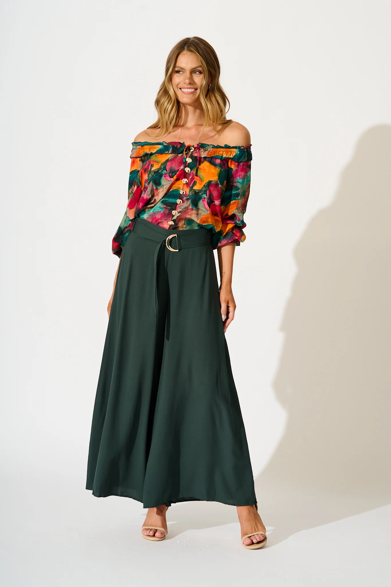Painted Allure Top in Multi Watercolour Print - Image 5