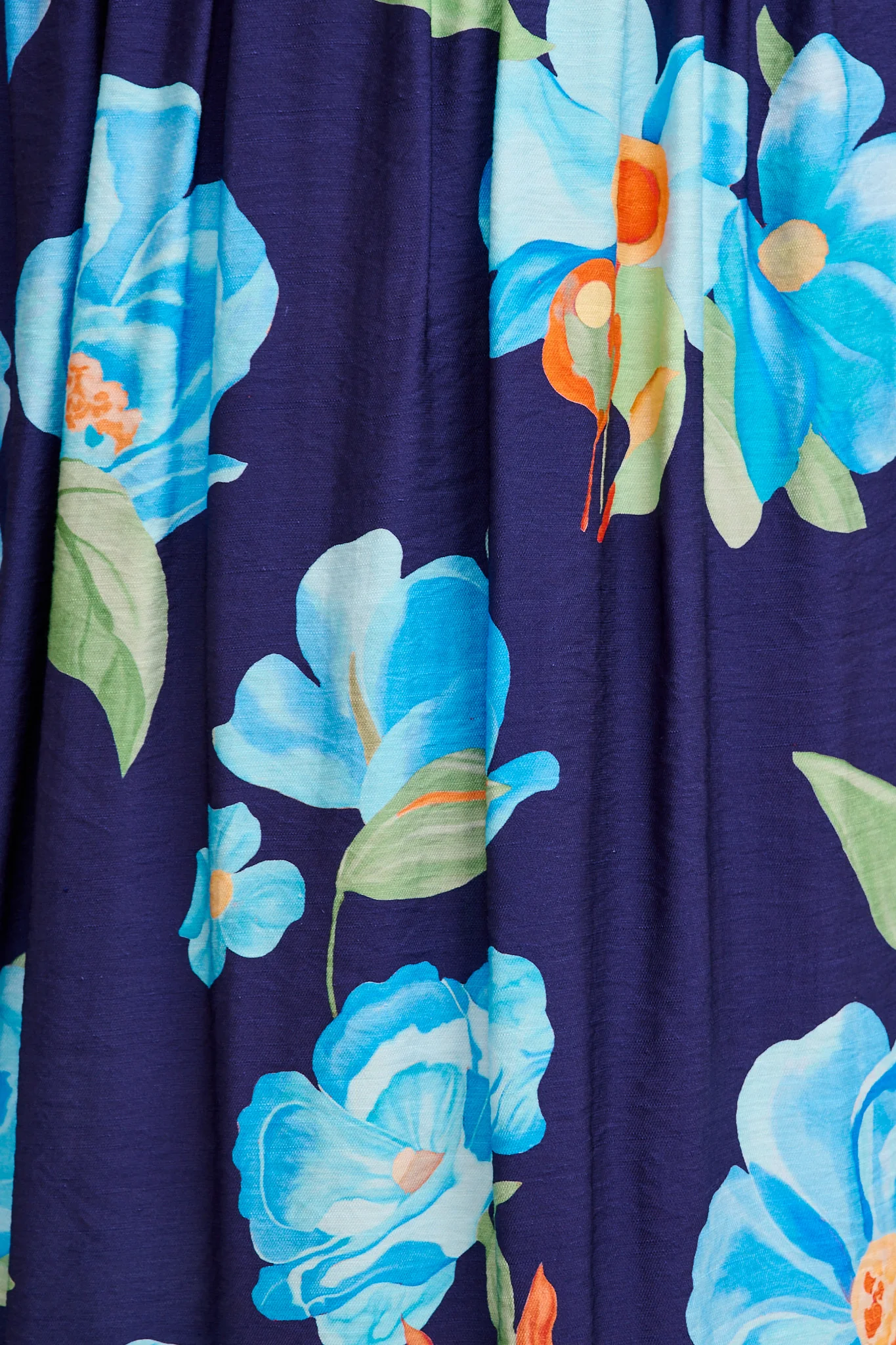 Painted Riveria Maxi Skirt in Navy with Blue Floral - Image 6