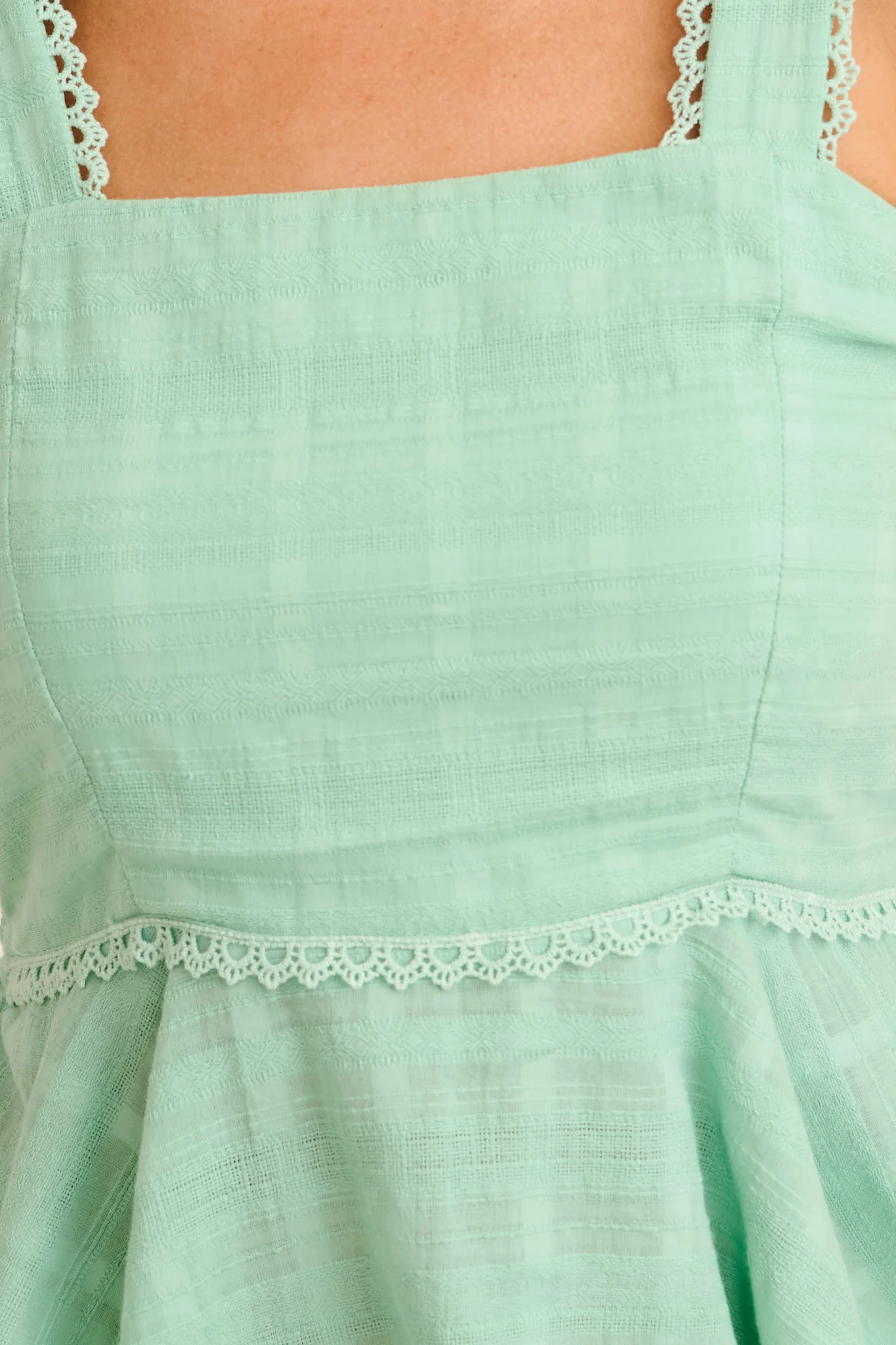 Palms Top in Mint Textured Cotton - Image 5