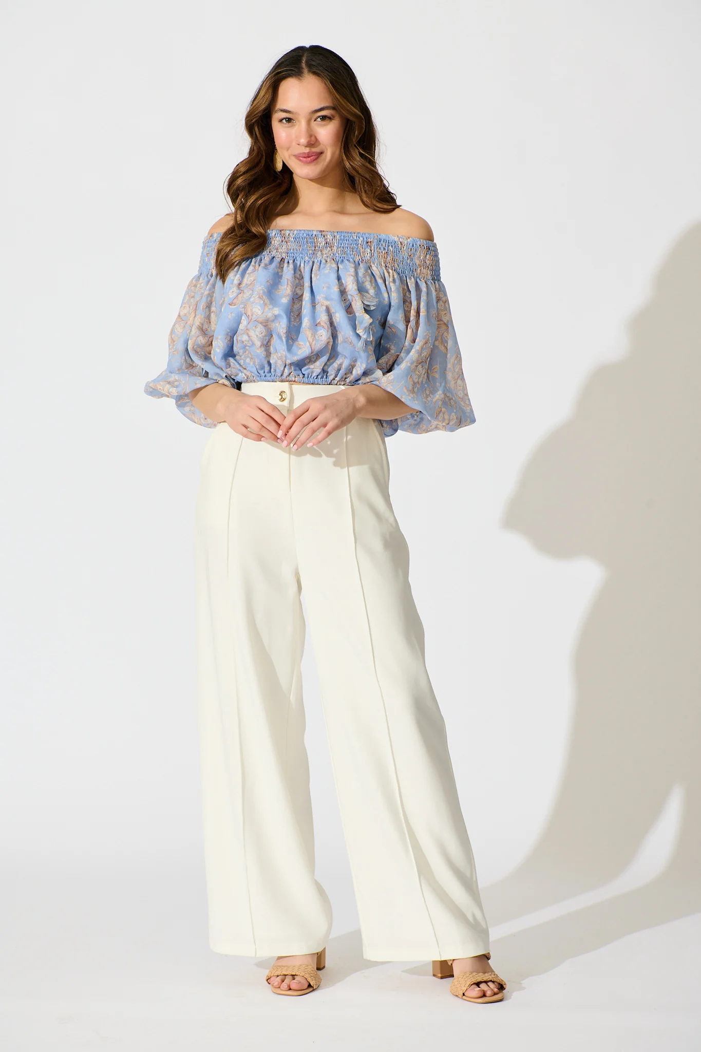 Petal Haze Top in Blue Floral - Image 6