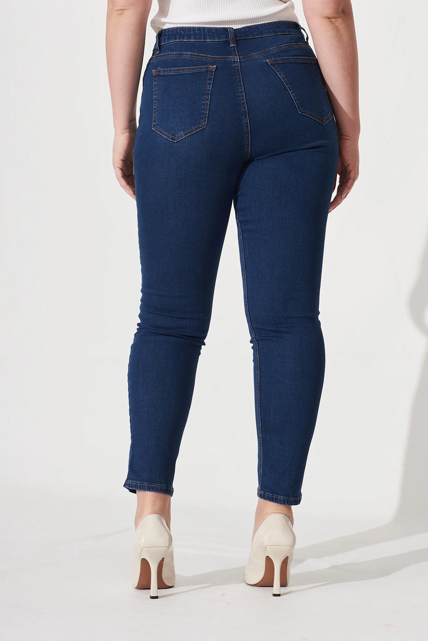 Piper High Rise Skinny Jean In Dark Blue Denim - Image 8