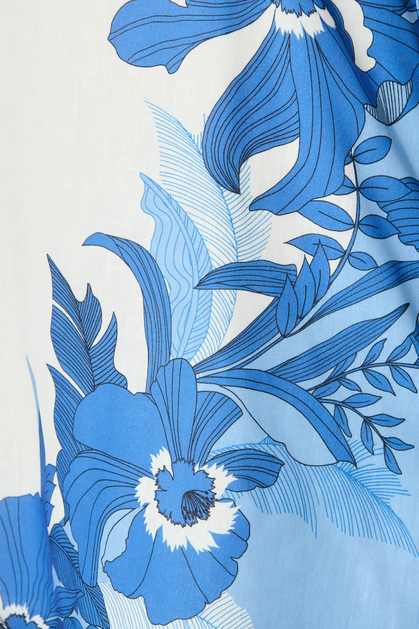 Plumeria Sundress in Blue and White Floral Linen Blend - Image 10