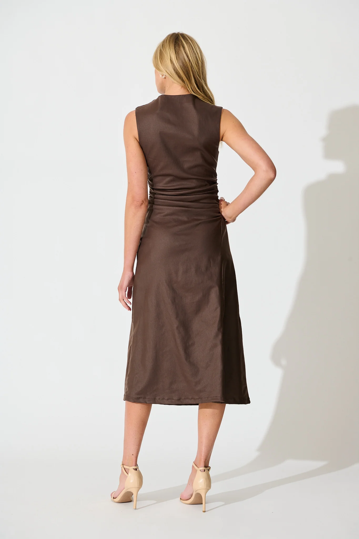 Portland Midi Dress in Chocolate - Image 4