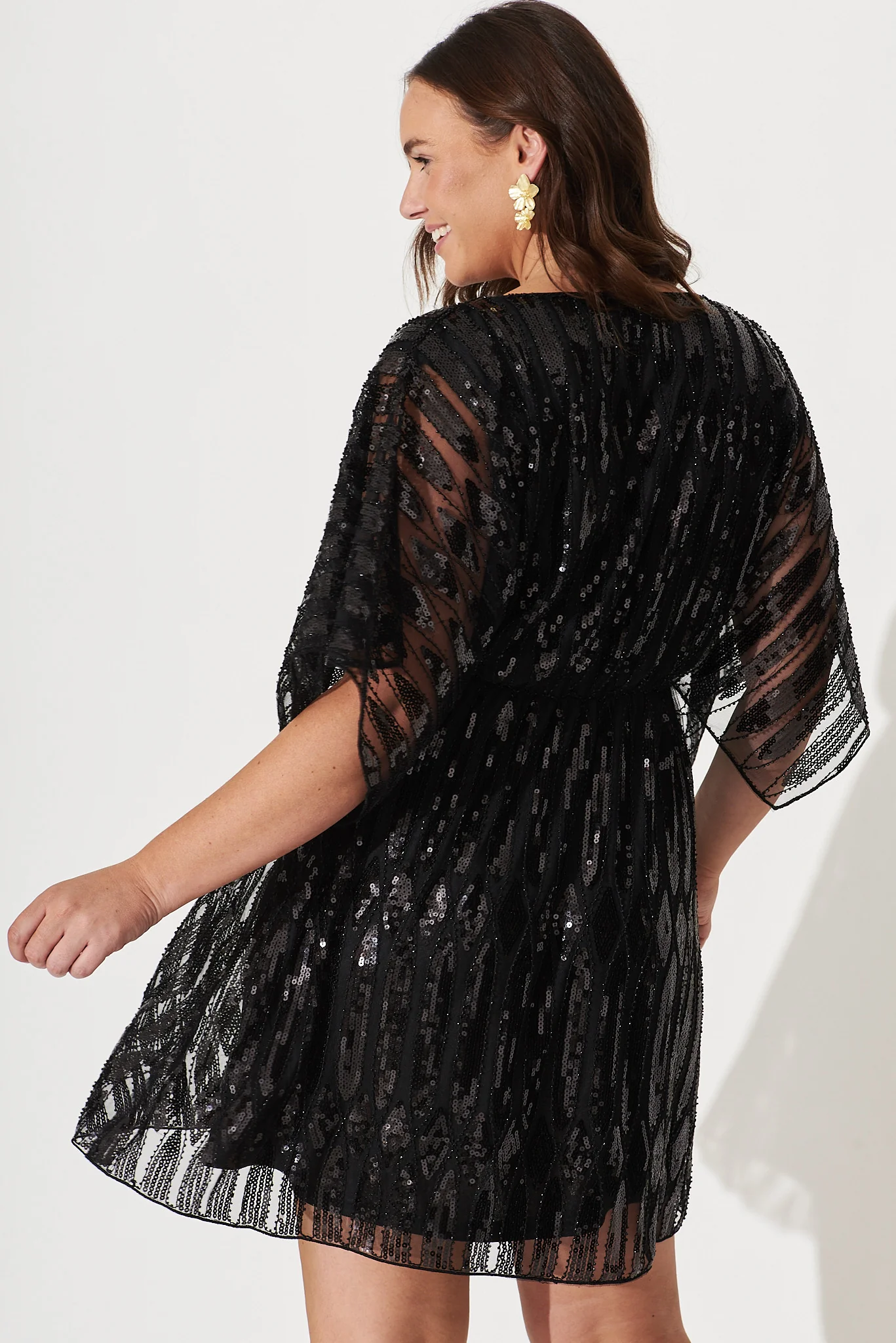 Prosecco Sequin Dress in Black - Image 9