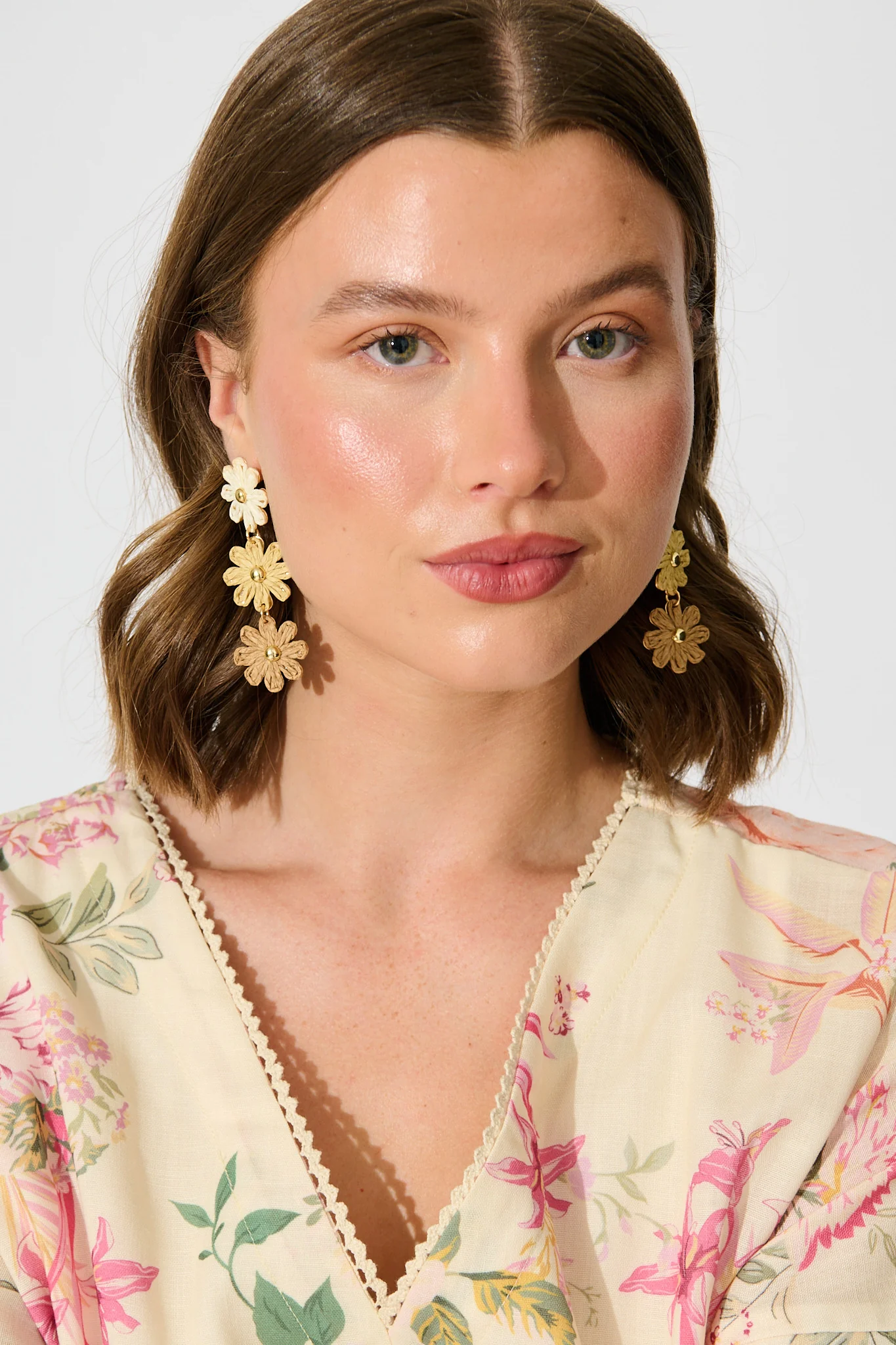 Rara Raffia Drop Earrings in Multi Brown - Image 6