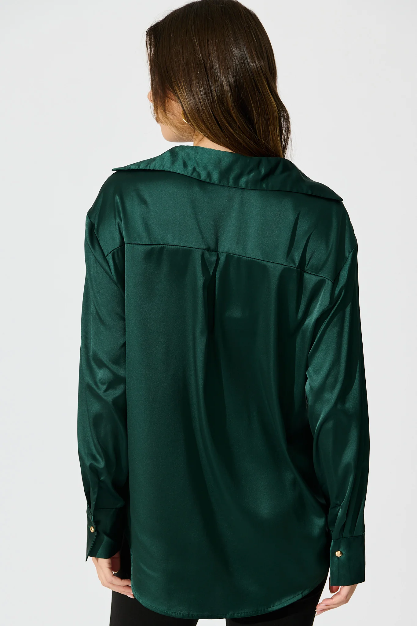 Retroshine Shirt in Emerald Satin - Image 3