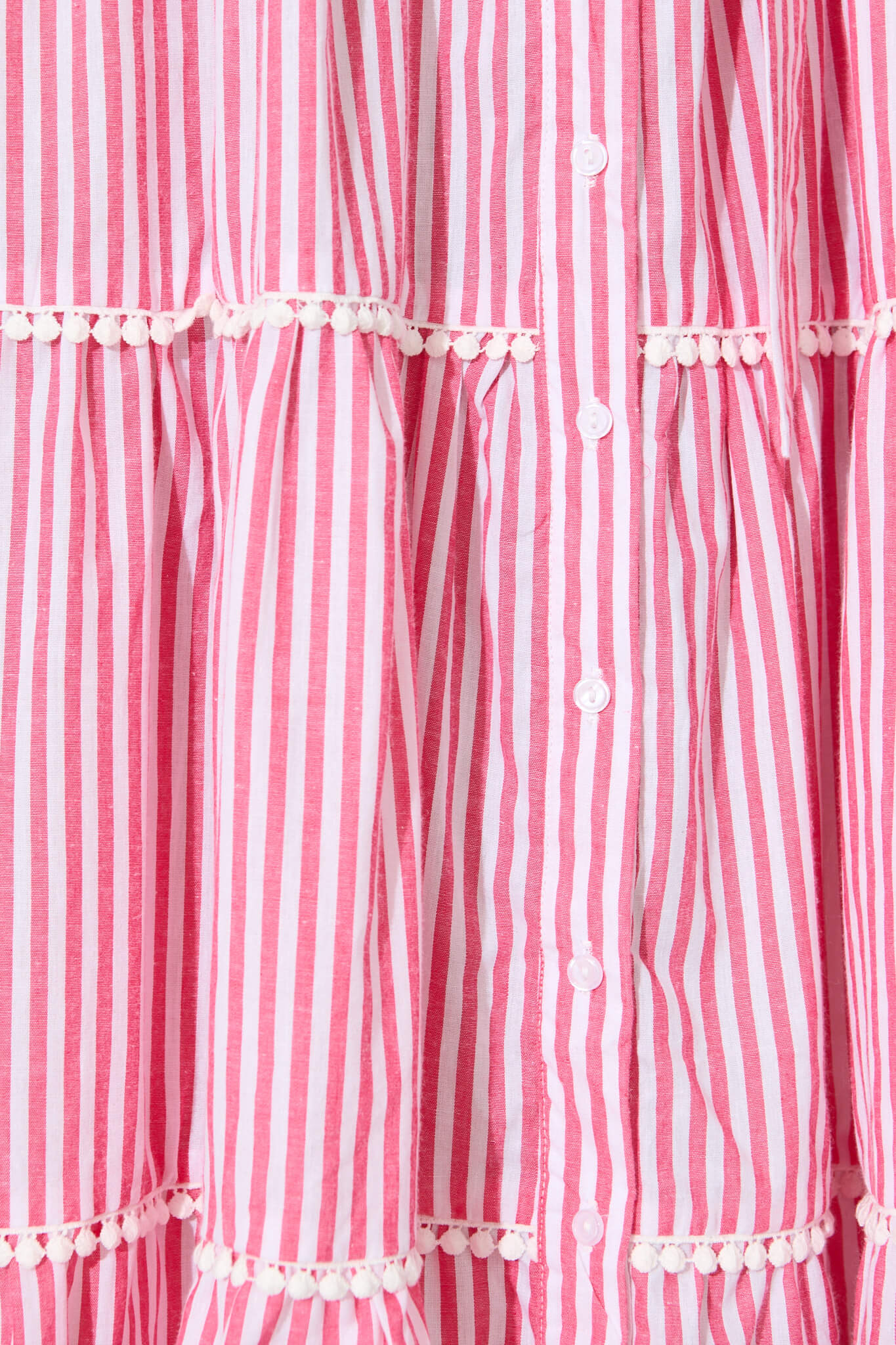 Riverina Midi Shirt Dress in Pink with White Stripe Cotton - Image 6