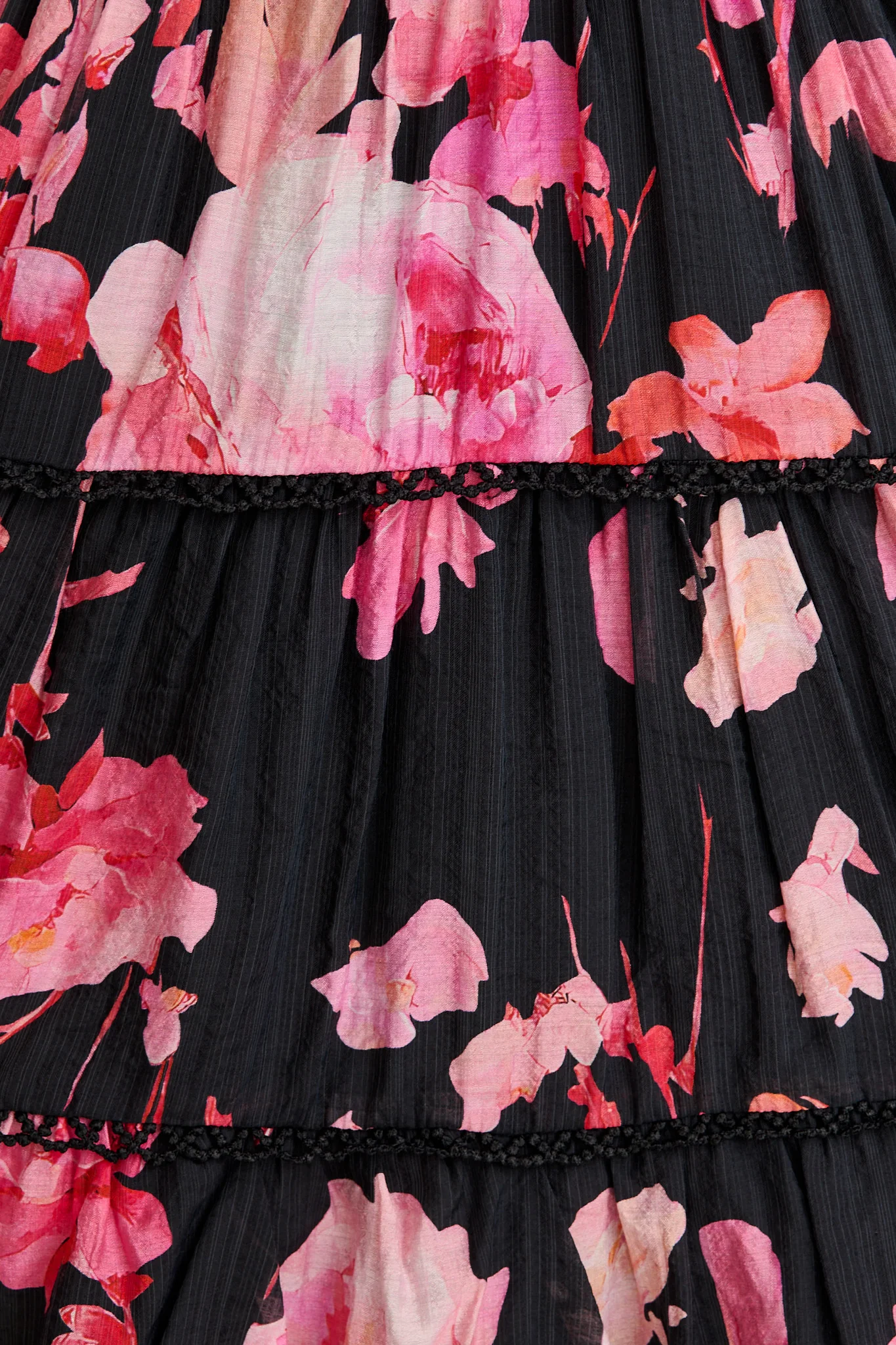 Riverstone Dress in Black with Pink Floral - Image 7