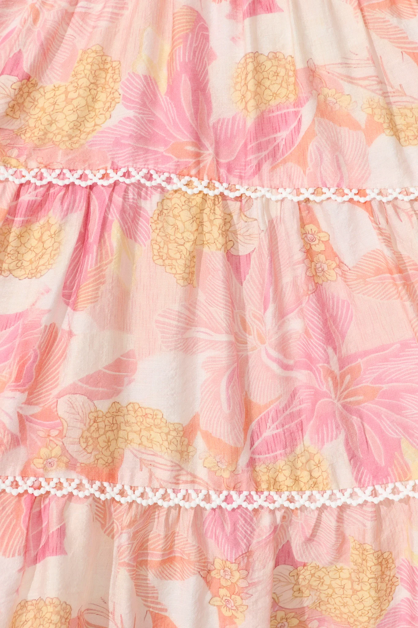 Riverstone Dress in Pink Floral with White Lace Trim - Image 10
