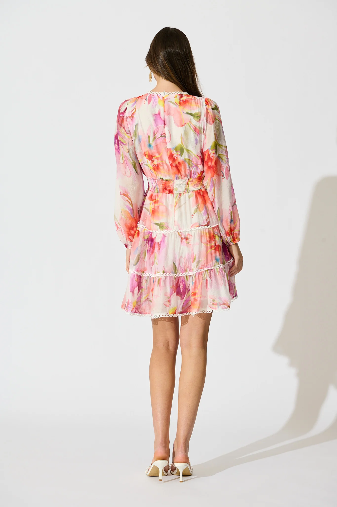 Riverstone Dress in White with Multi Floral - Image 4