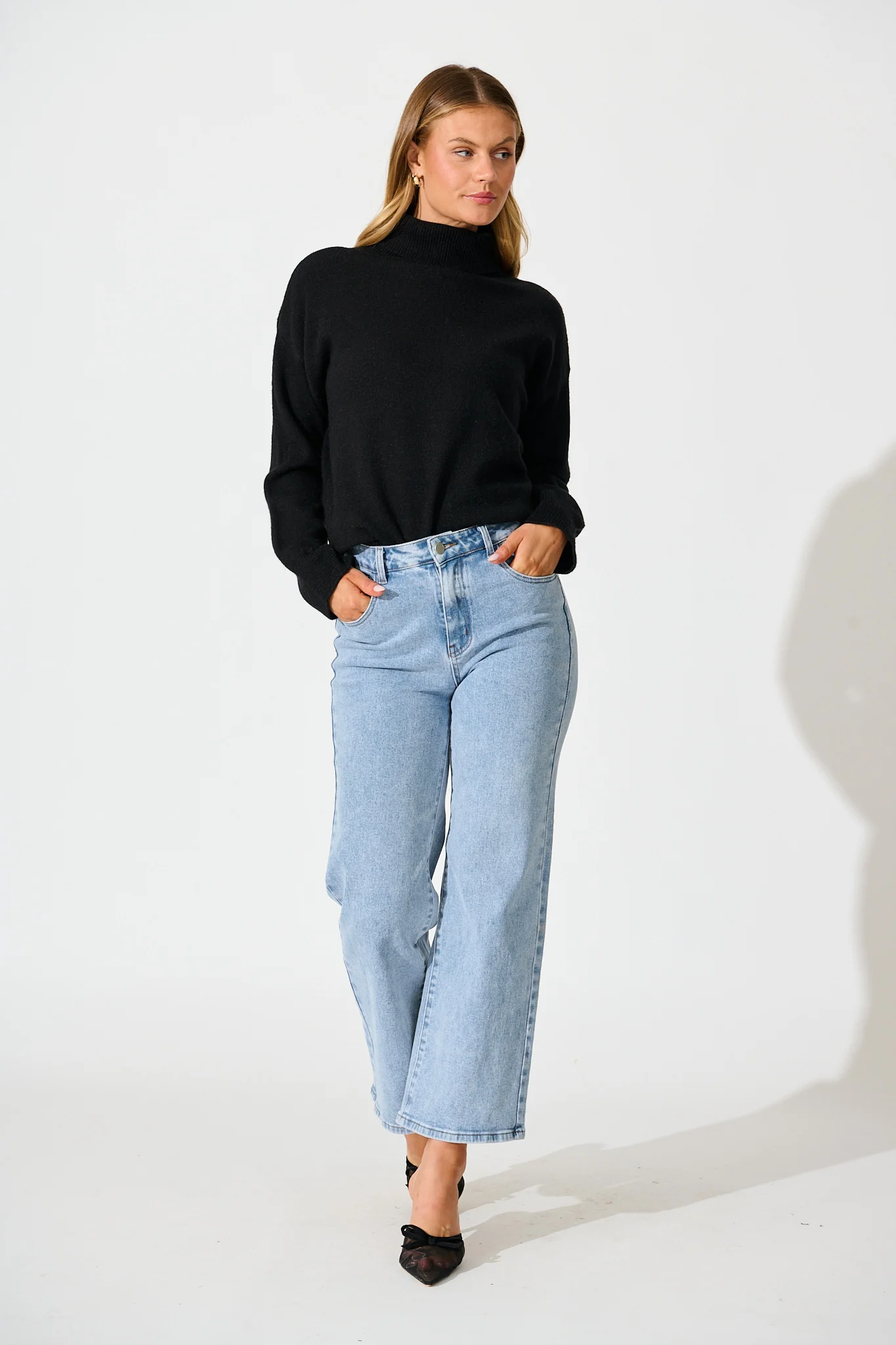 Rochelle Knit In Black Wool Blend - Image 4