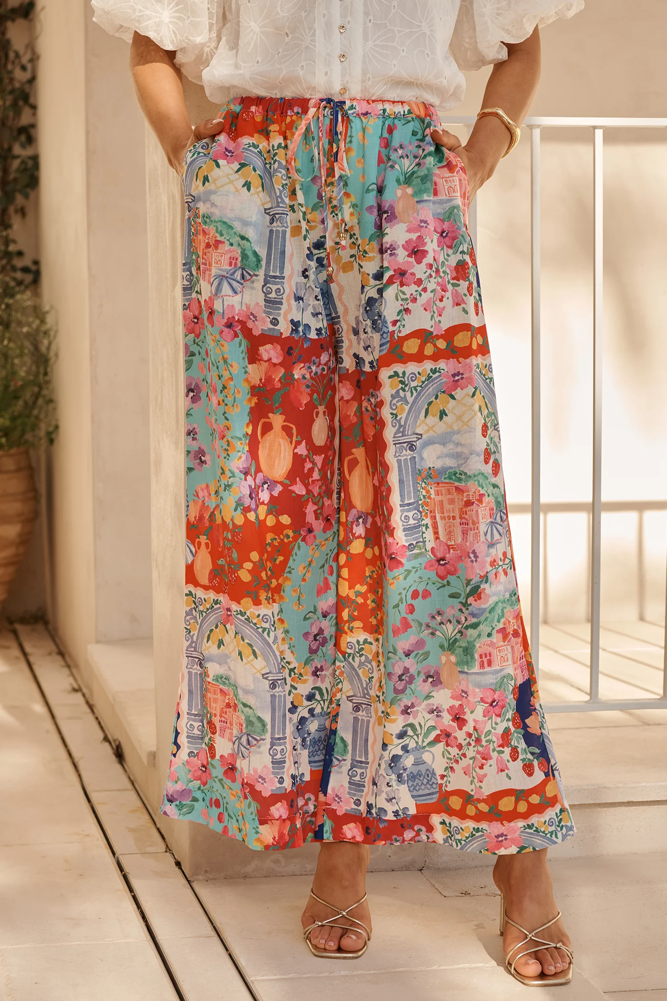 Romeo Pant in Multi Resort Linen Blend